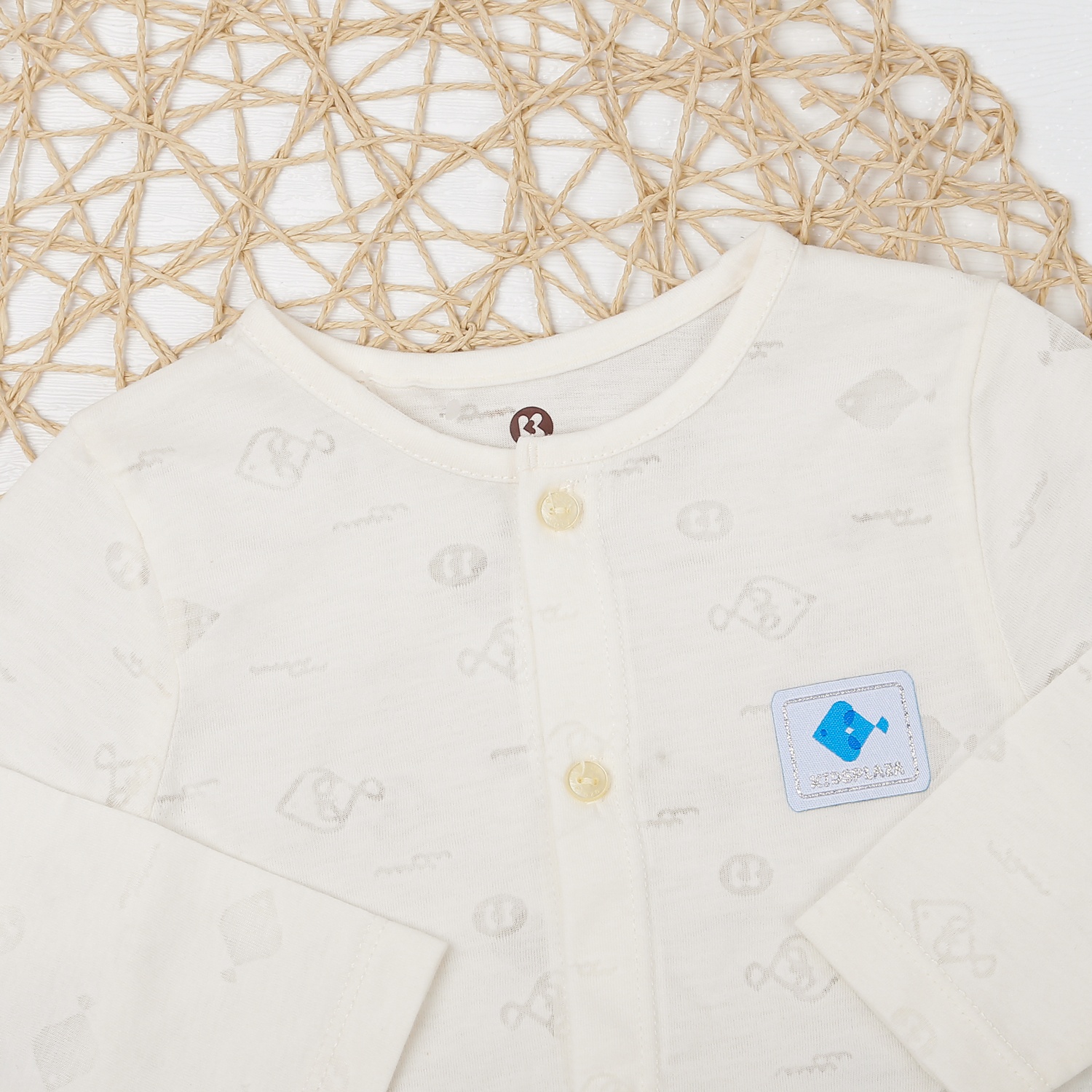  Bộ quần áo dài tay cài giữa KidsPlaza in cá HN21T (Vàng) hình 3