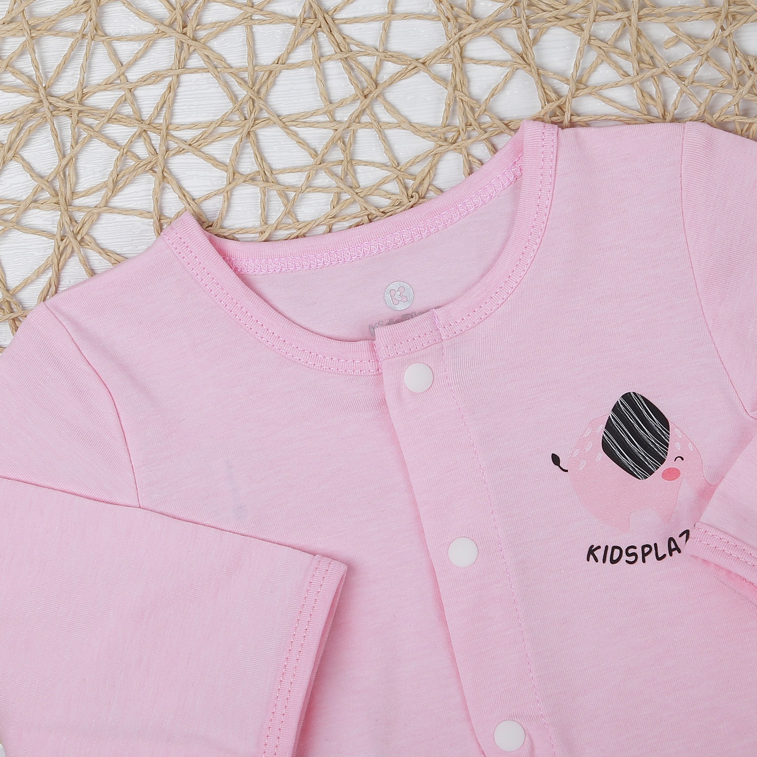 Bộ quần áo dài tay cài giữa KidsPlaza KA22 (Hồng) hình 3