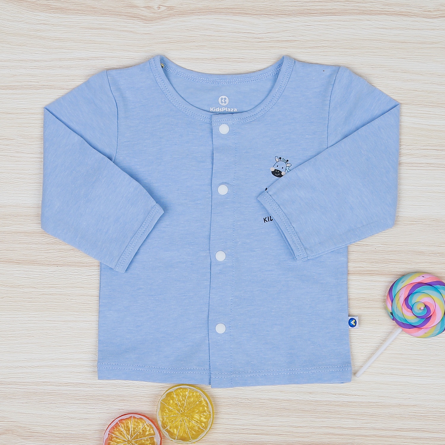 Bộ quần áo dài tay cài giữa KidsPlaza KA22 (Xanh) hình 2