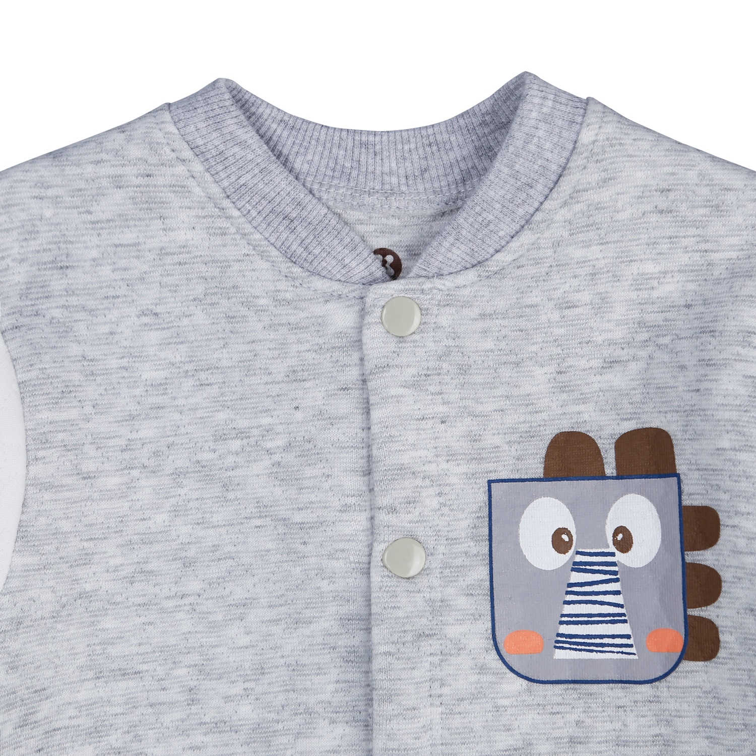 Bộ quần áo sơ sinh cài giữa in khủng long KidsPlaza HN21D (Ghi) hình 3