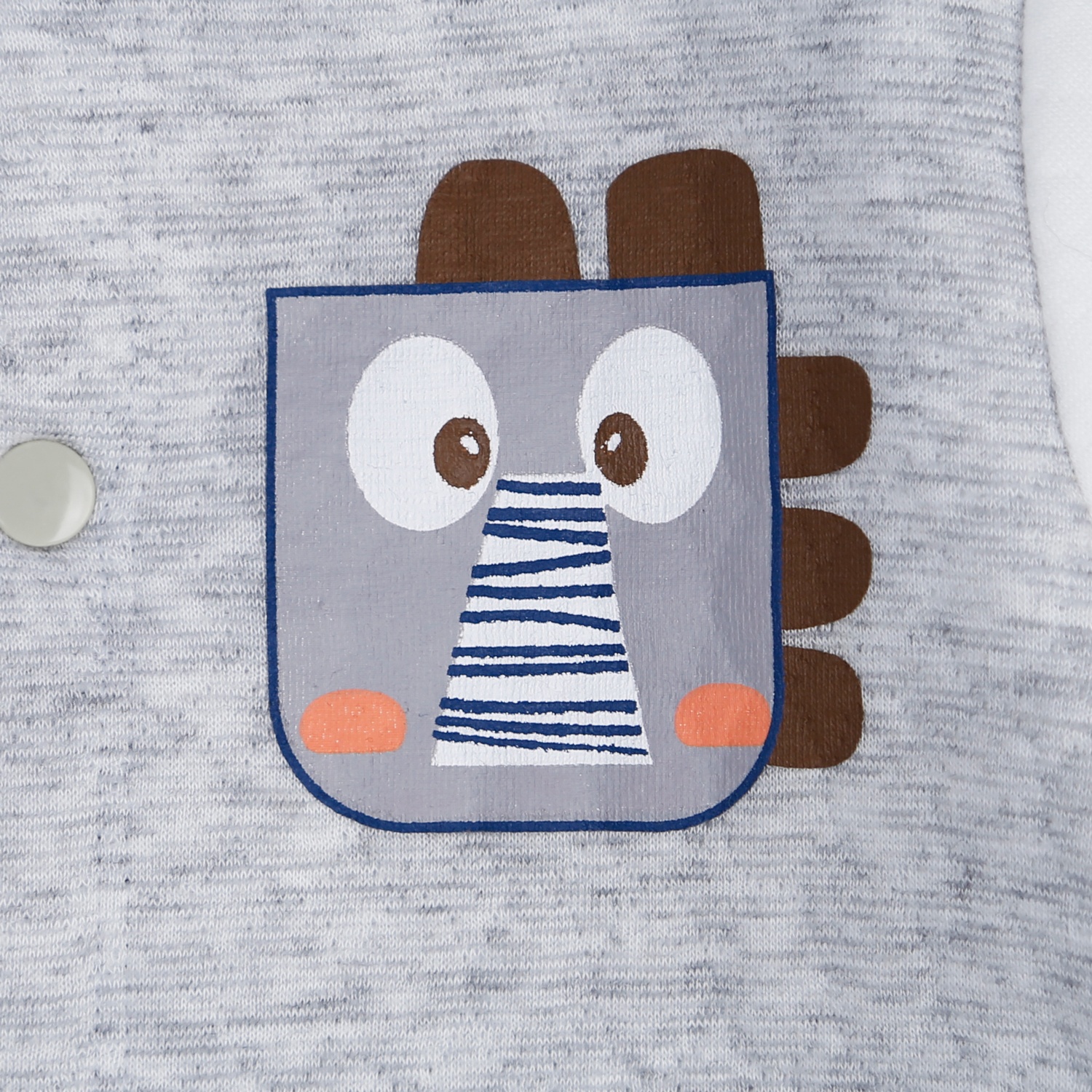 Bộ quần áo sơ sinh cài giữa in khủng long KidsPlaza HN21D (Ghi) hình 5