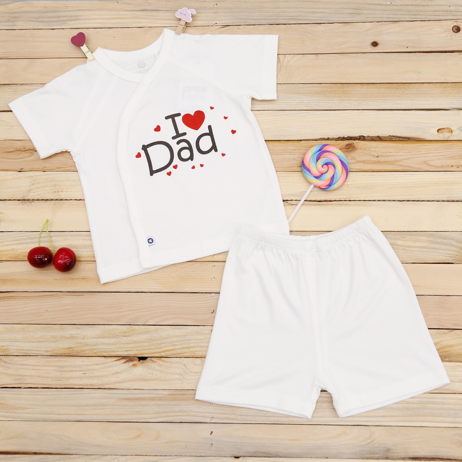 Bộ quần áo sơ sinh cộc tay Otis KidsPlaza ND22H (Trắng) hình 1