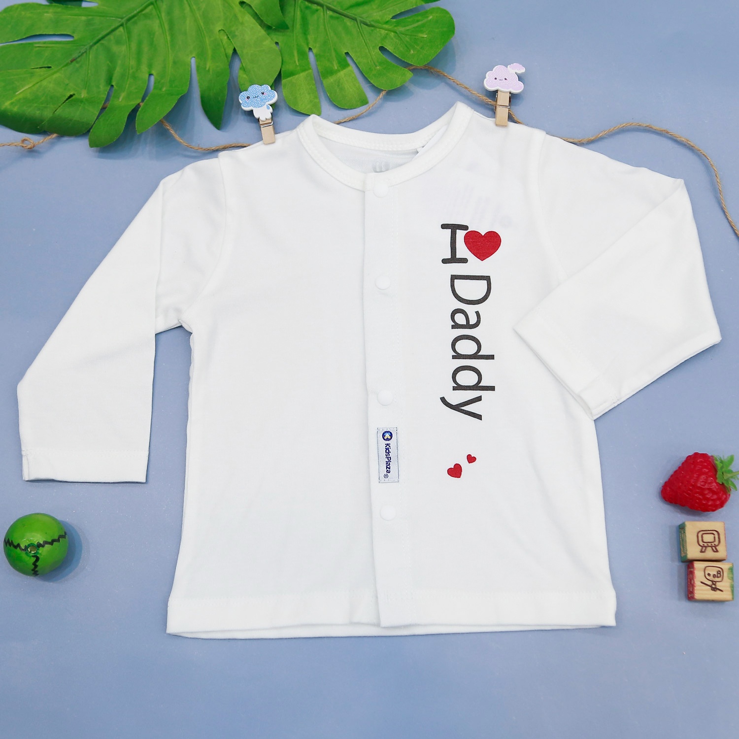 Bộ quần áo sơ sinh dài tay cài giữa Otis KidsPlaza ND22H (Trắng)  hình 2