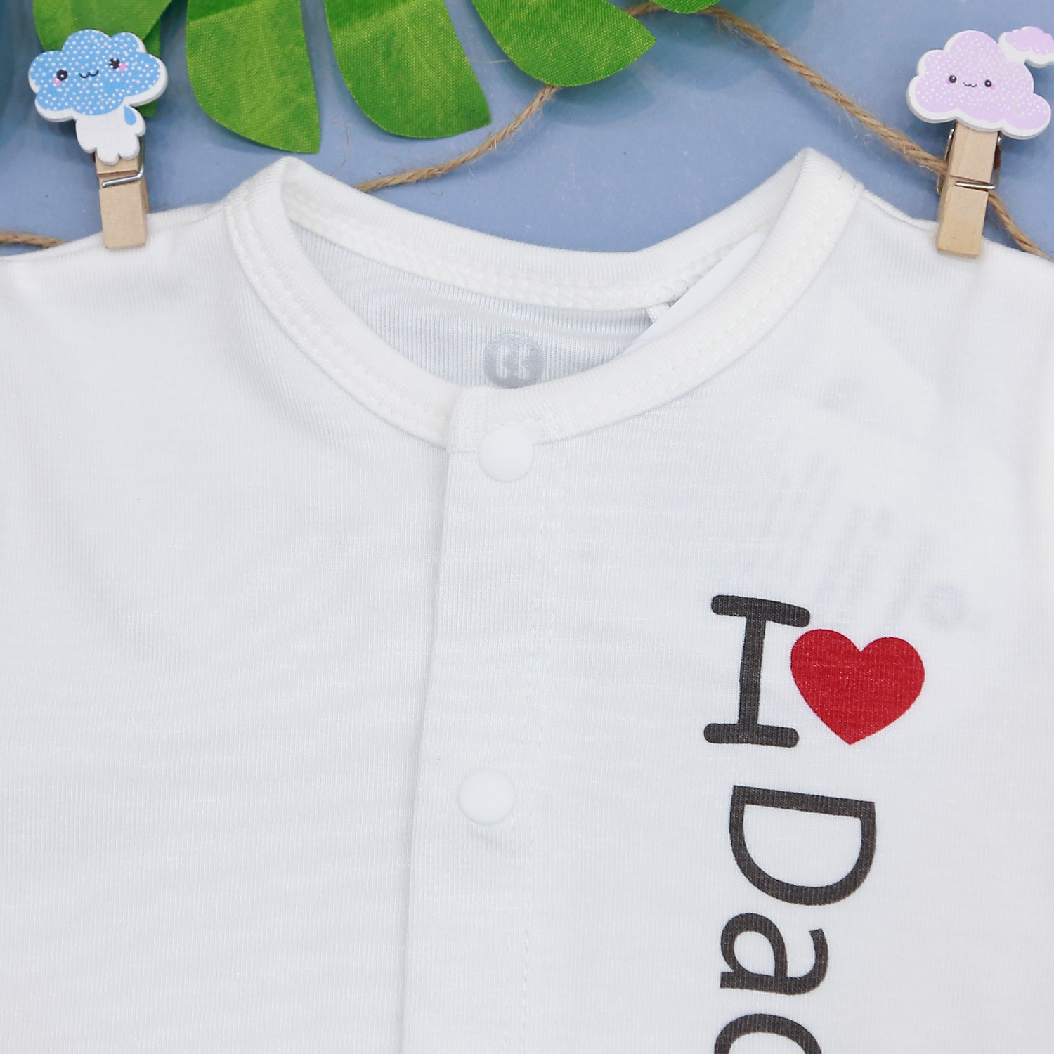 Bộ quần áo sơ sinh dài tay cài giữa Otis KidsPlaza ND22H (Trắng)  hình 3