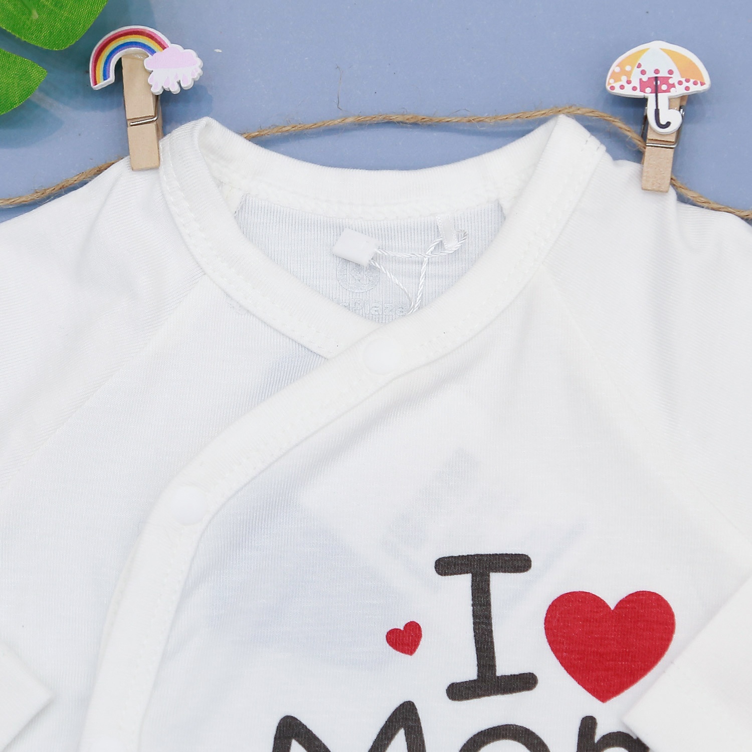 Bộ quần áo sơ sinh dài tay cài lệch Otis KidsPlaza ND22H (Trắng) hình 3