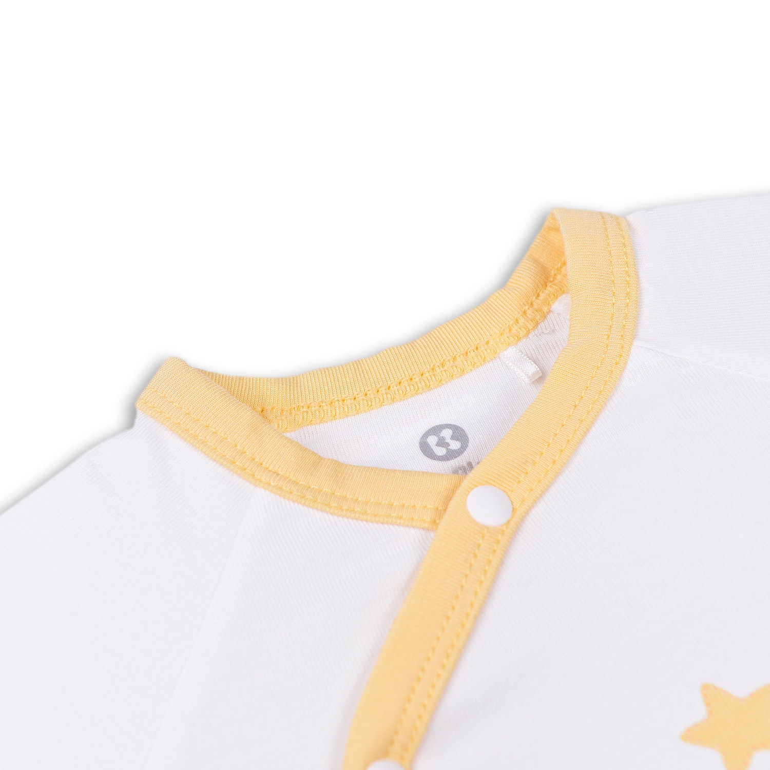 Bộ sơ sinh cài lệch bé gái dài tay Otis KidsPlaza ND22H (Trắng Vàng) hình 2