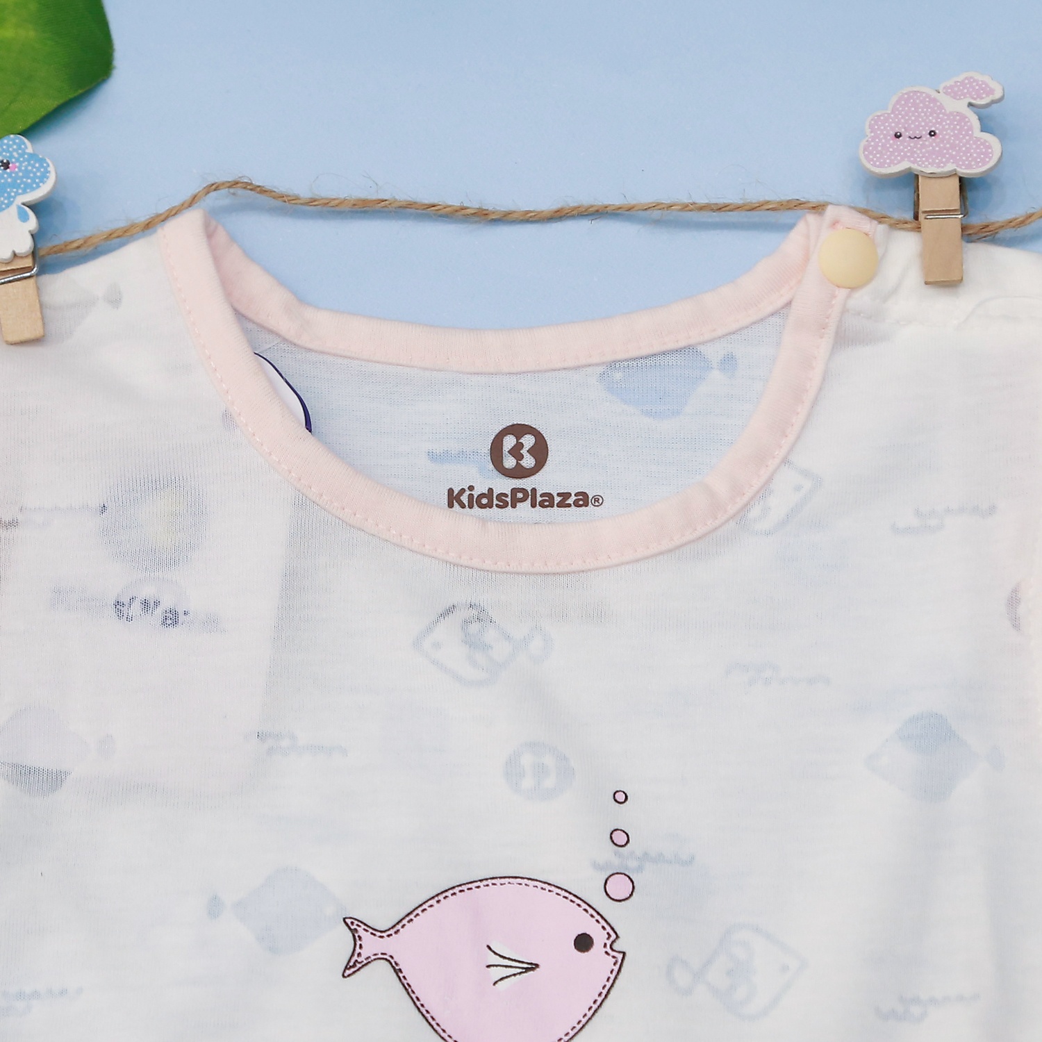 Body ba lỗ bé gái in cá KidsPlaza HN21H (Hồng) hình 2