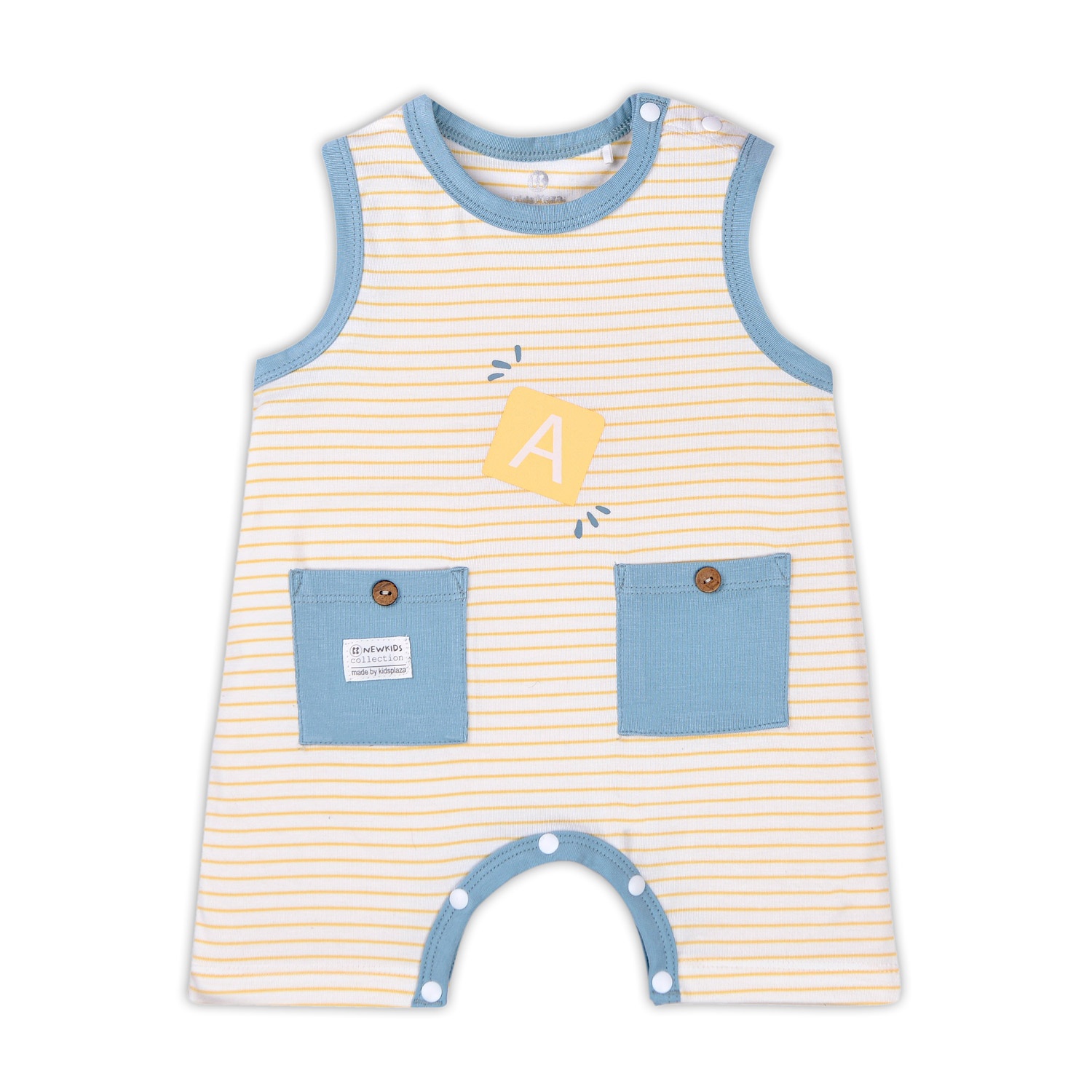 Body bé trai ba lỗ Otis kẻ vàng KidsPlaza ND22H  hình 1