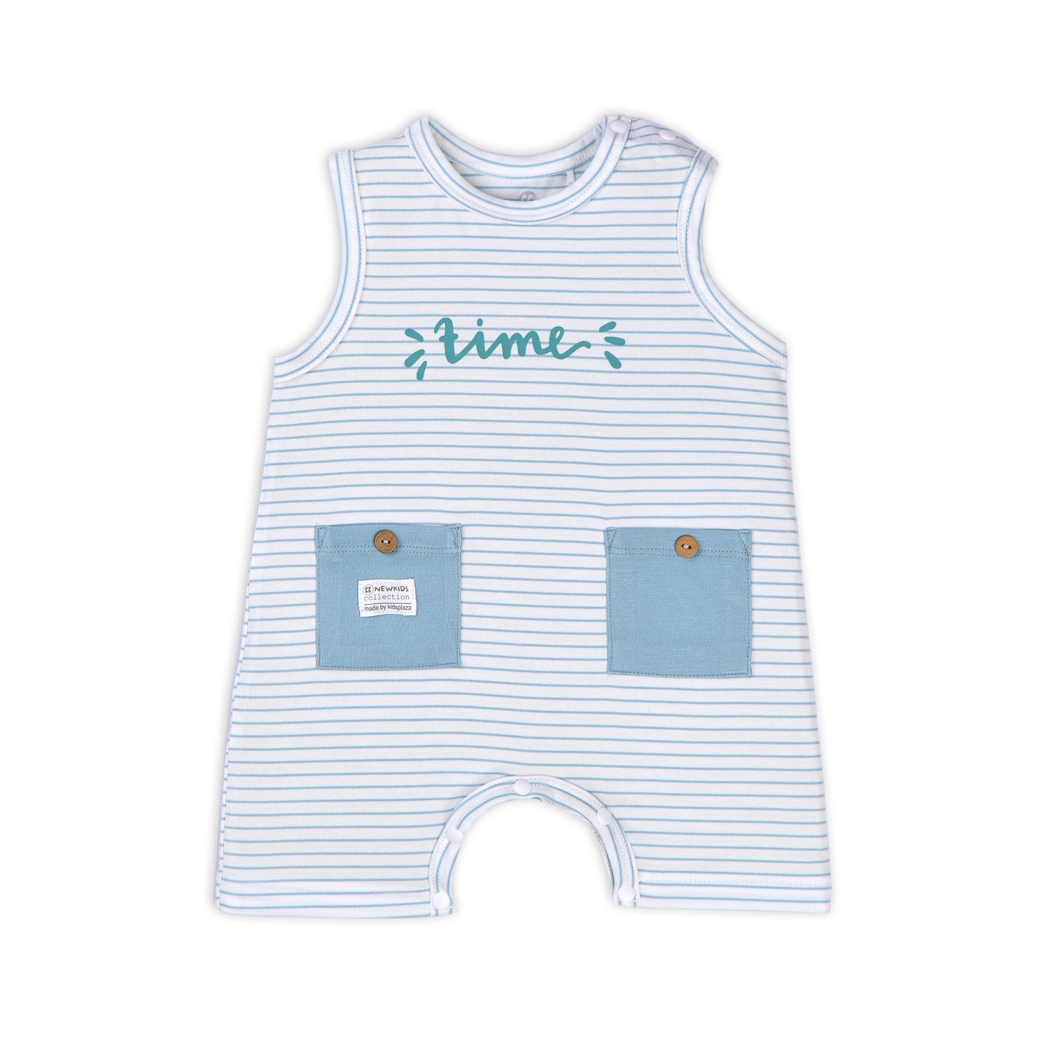 Body bé trai ba lỗ Otis kẻ xanh KidsPlaza ND22H hình 1