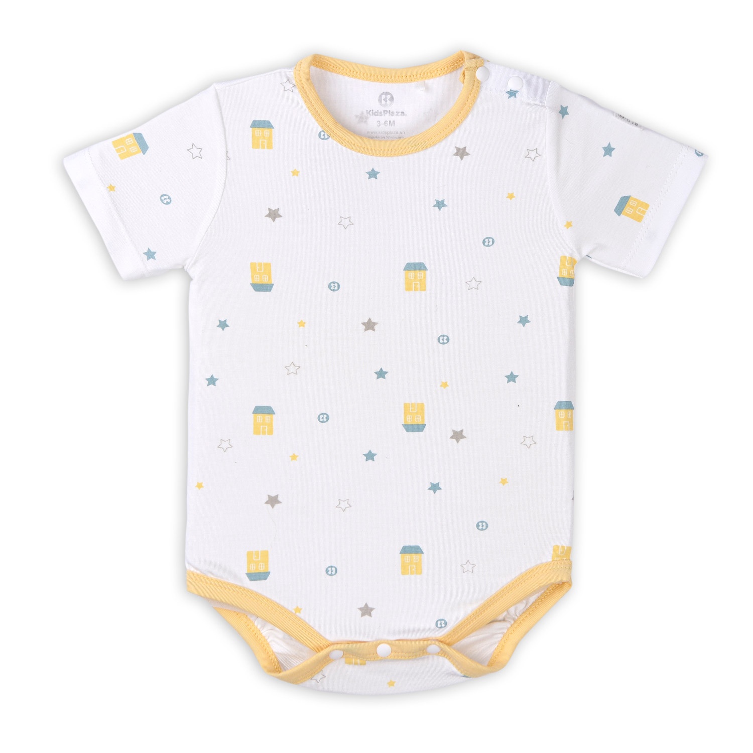 Body bẹn cộc tay in ngôi nhà KidsPlaza ND22H (trắng) hình 1