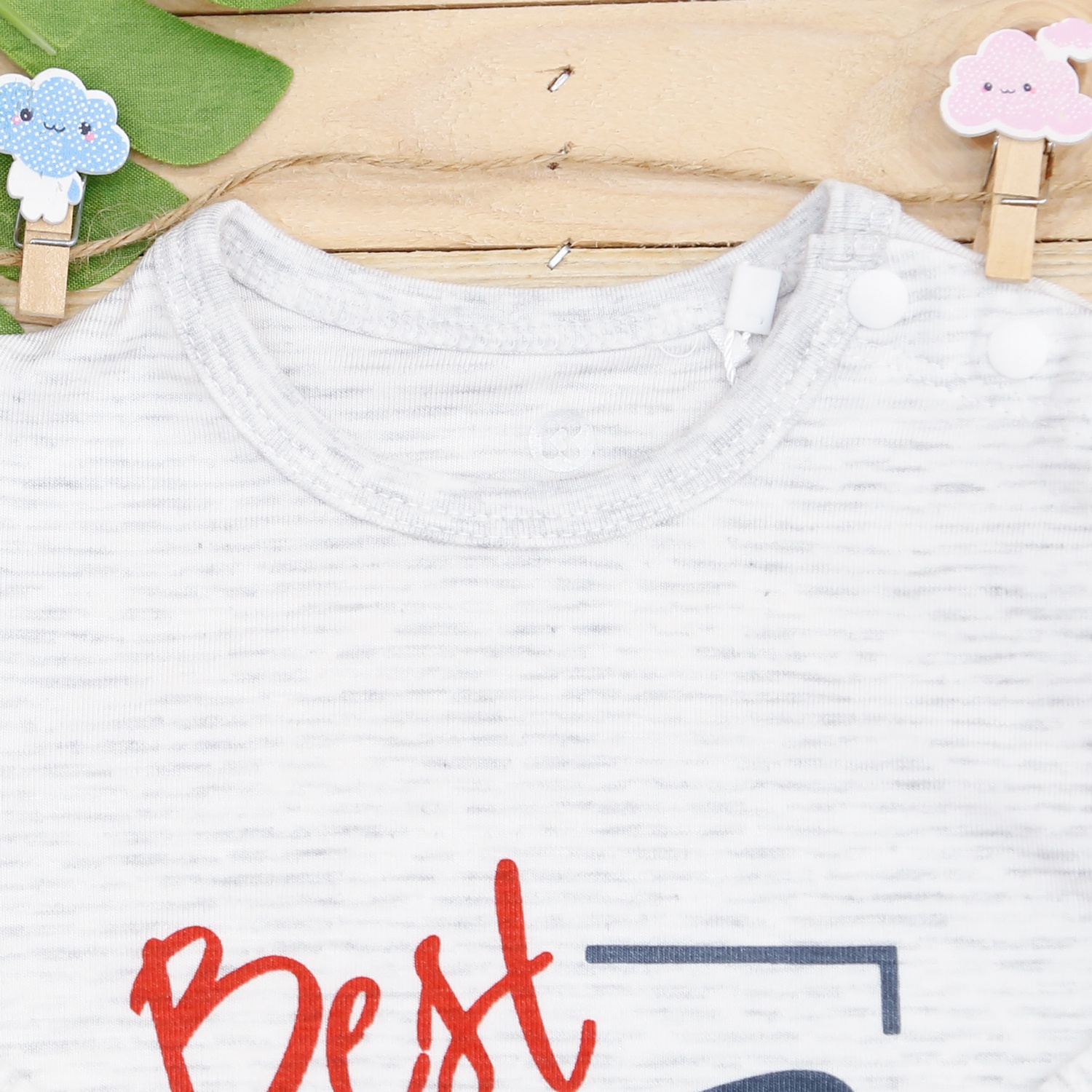 Body bẹn dài tay Otis KidsPlaza ND22H (Trắng kẻ ghi)  hình 2