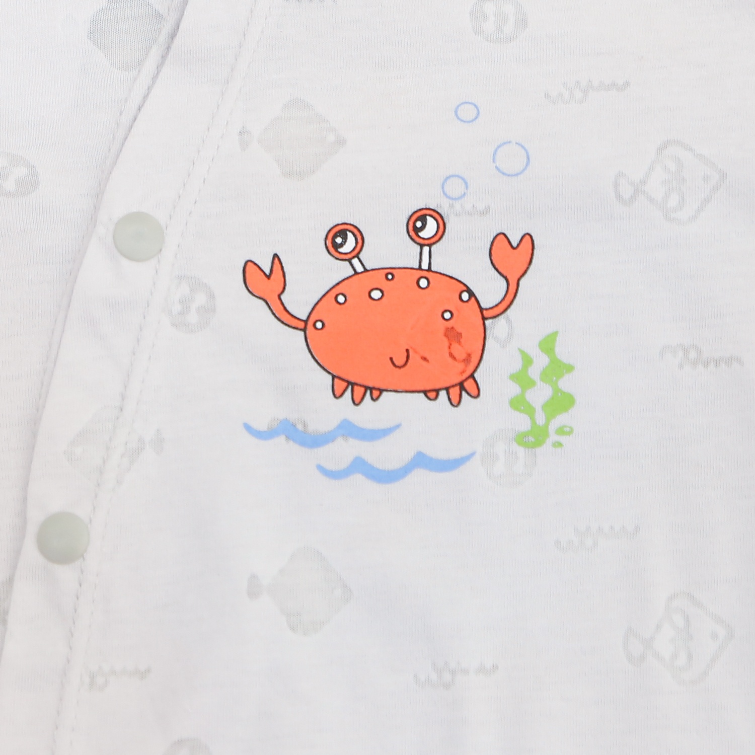 Body sơ sinh cộc tay cho bé in cua KidsPlaza HN21H (Ghi) hình 2