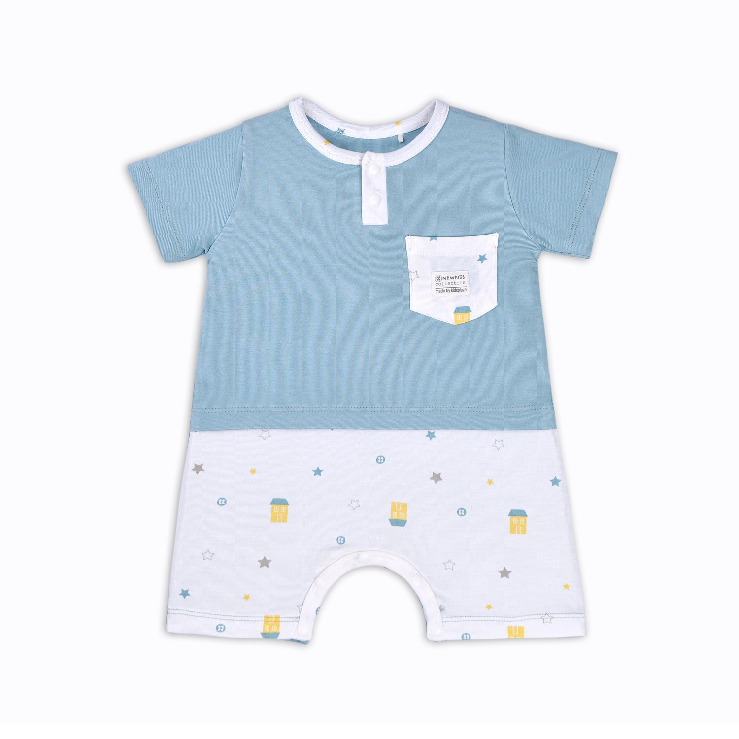 Body cộc tay bé trai Otis xanh trắng KidsPlaza ND22H hình 1