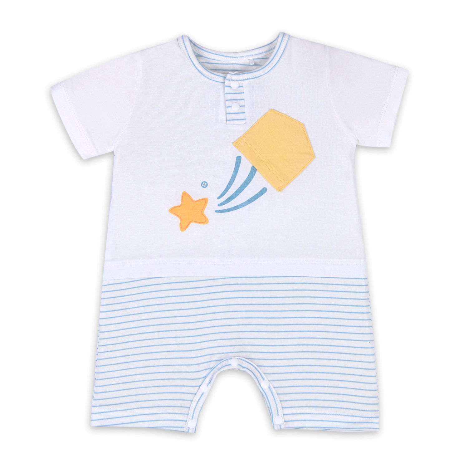 Body cộc tay Otis bé trai KidsPlaza ND22H (Trắng kẻ xanh) hình 1