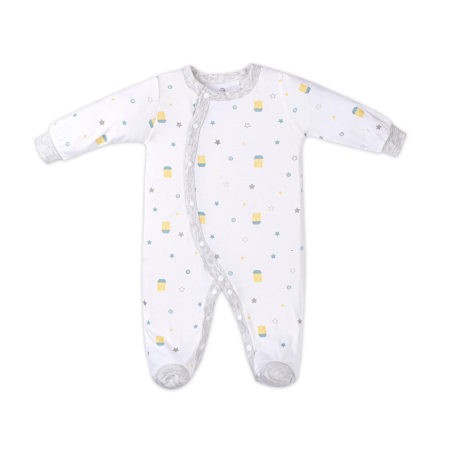 Body dài cài lệch bé trai Otis in ngôi nhà KidsPlaza ND22H (Trắng) hình 1