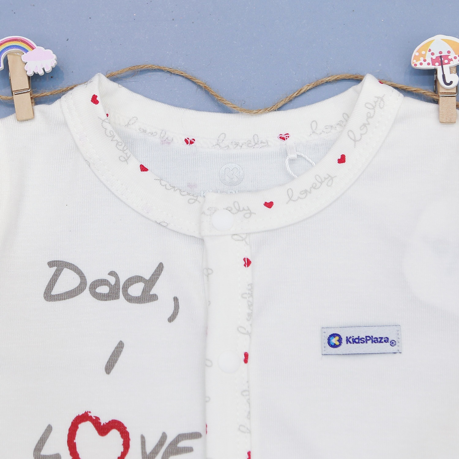 Body dài tay in hình tim otis KidsPlaza ND22H (Trắng) hình 2