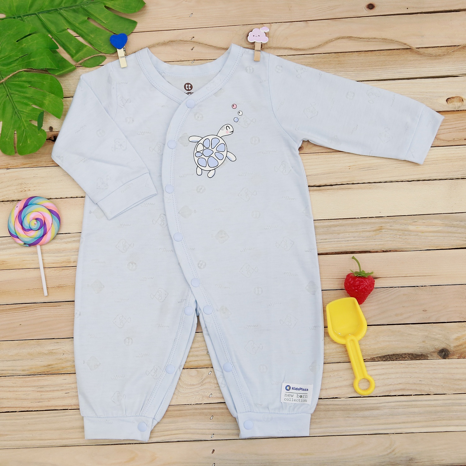 Body dài tay in rùa xanh KidsPlaza HN21T (Xanh) hình 1