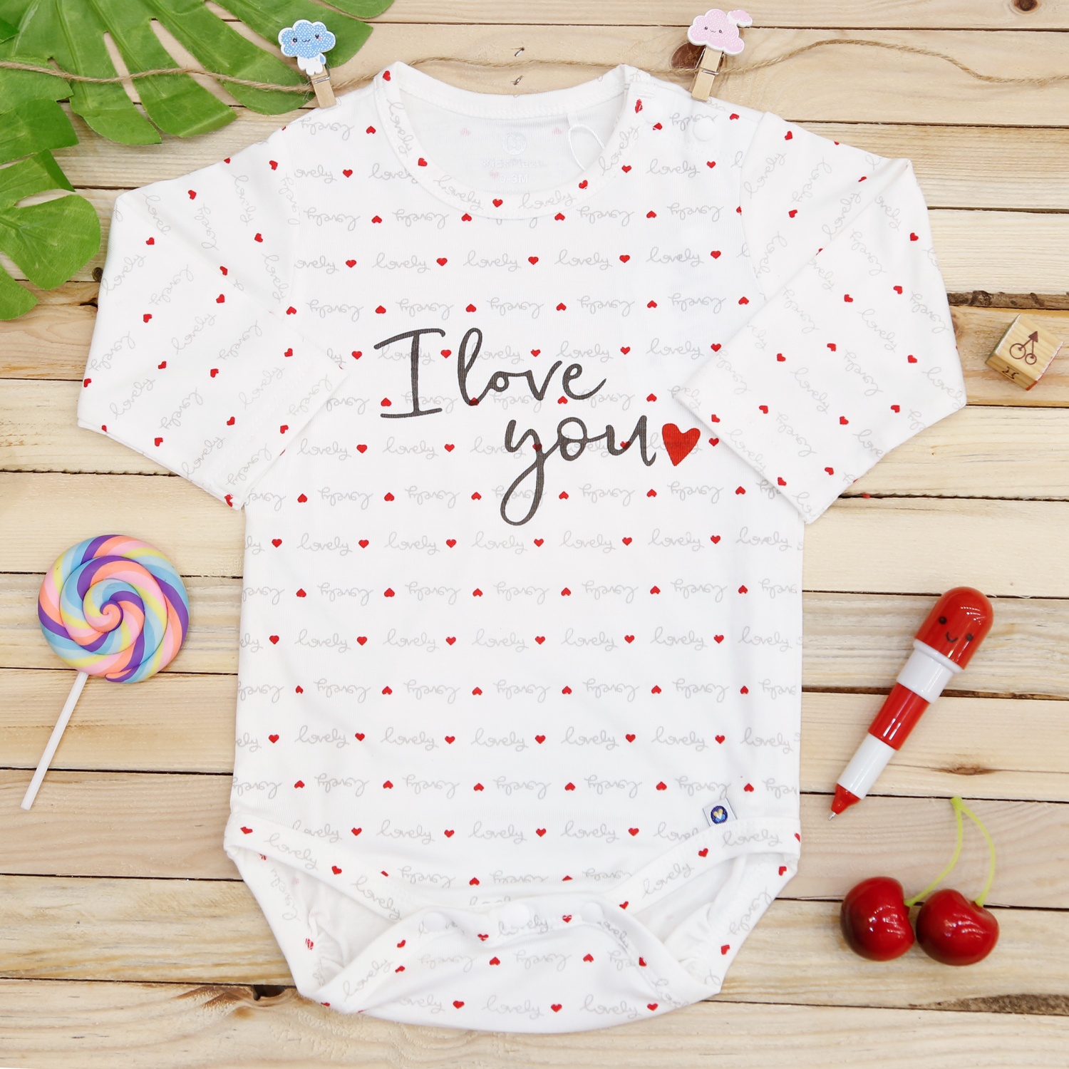 Body sơ sinh bẹn dài Otis tim KidsPlaza ND22H (Trắng)  hình 1