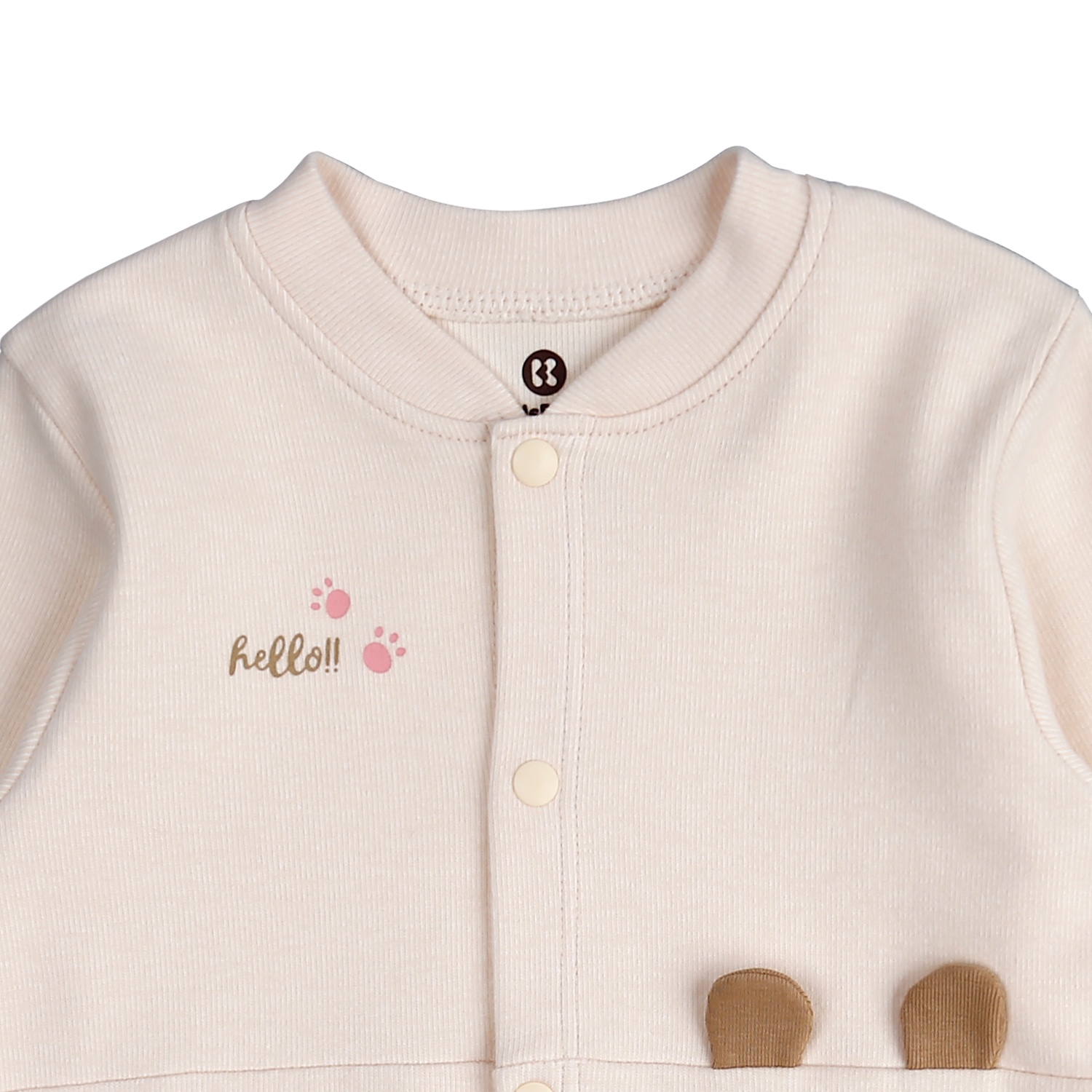 Body sơ sinh dài tay KidsPlaza in gấu HN21D (Be) hình 2