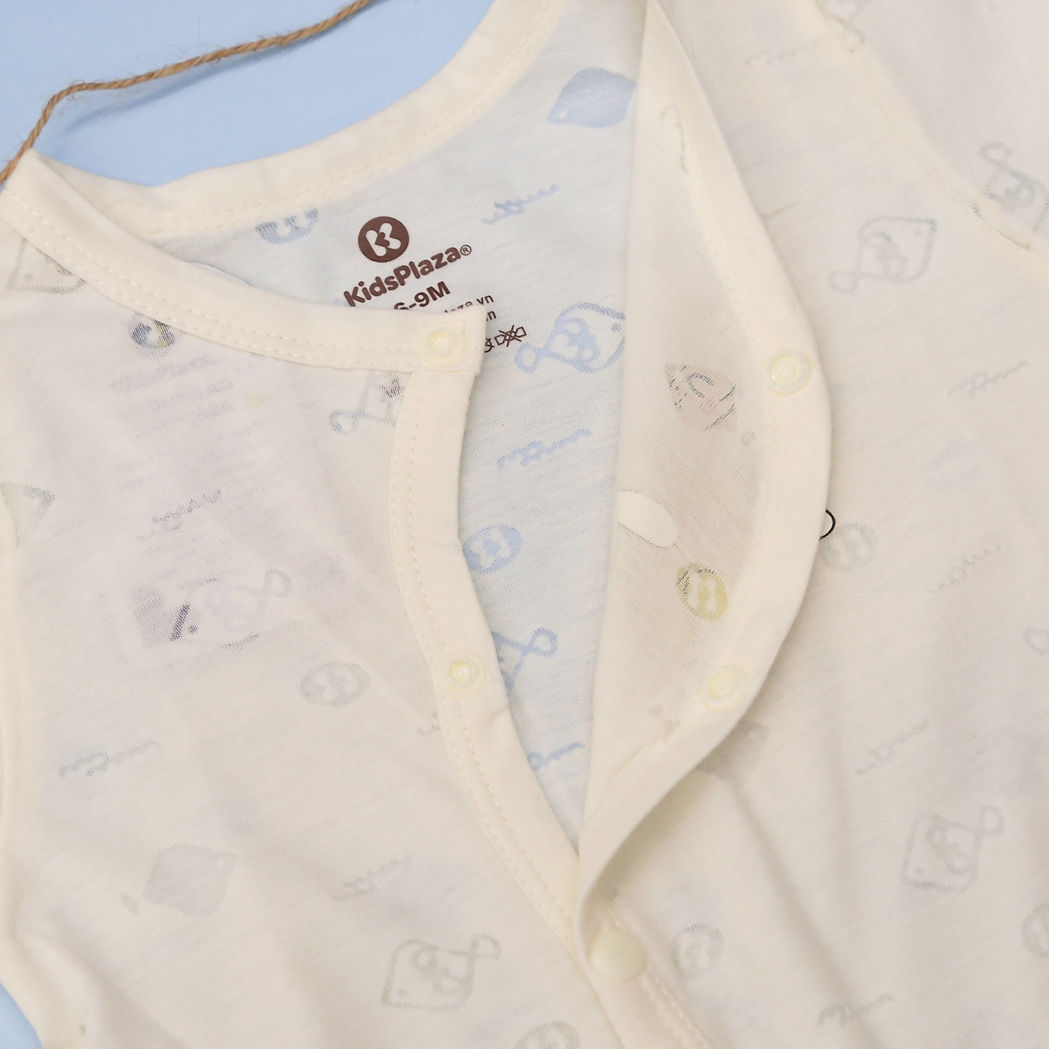 Body sơ sinh dài tay KidsPlaza in rùa HN21T (Vàng) hình 3