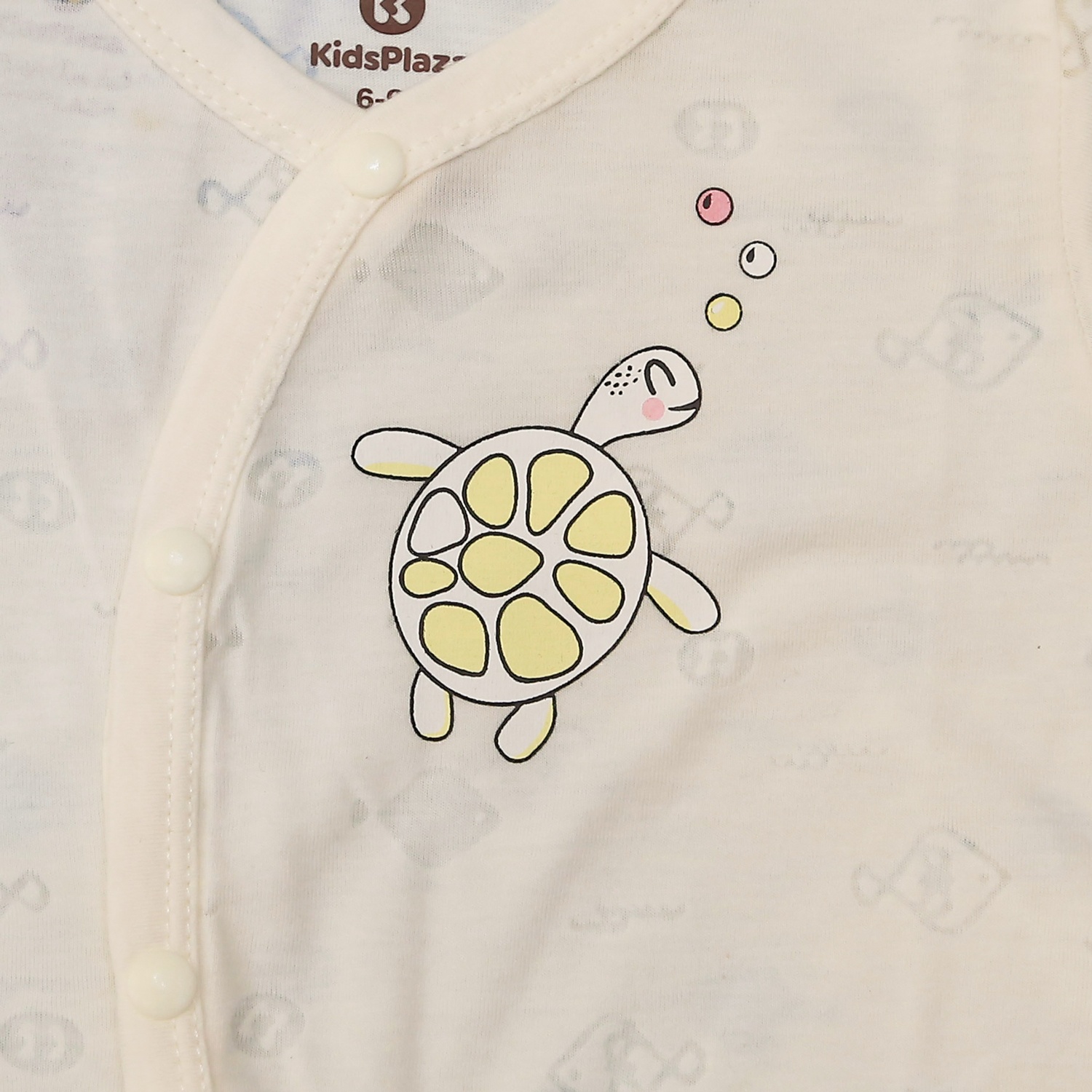 Body sơ sinh dài tay KidsPlaza in rùa HN21T (Vàng) hình 4