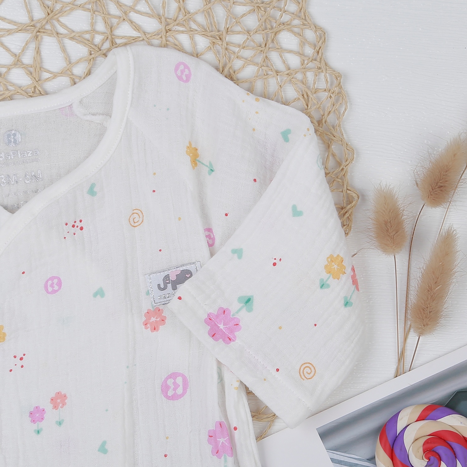 Body xô buộc dây KidsPlaza cho bé in hoa M21H hình 3