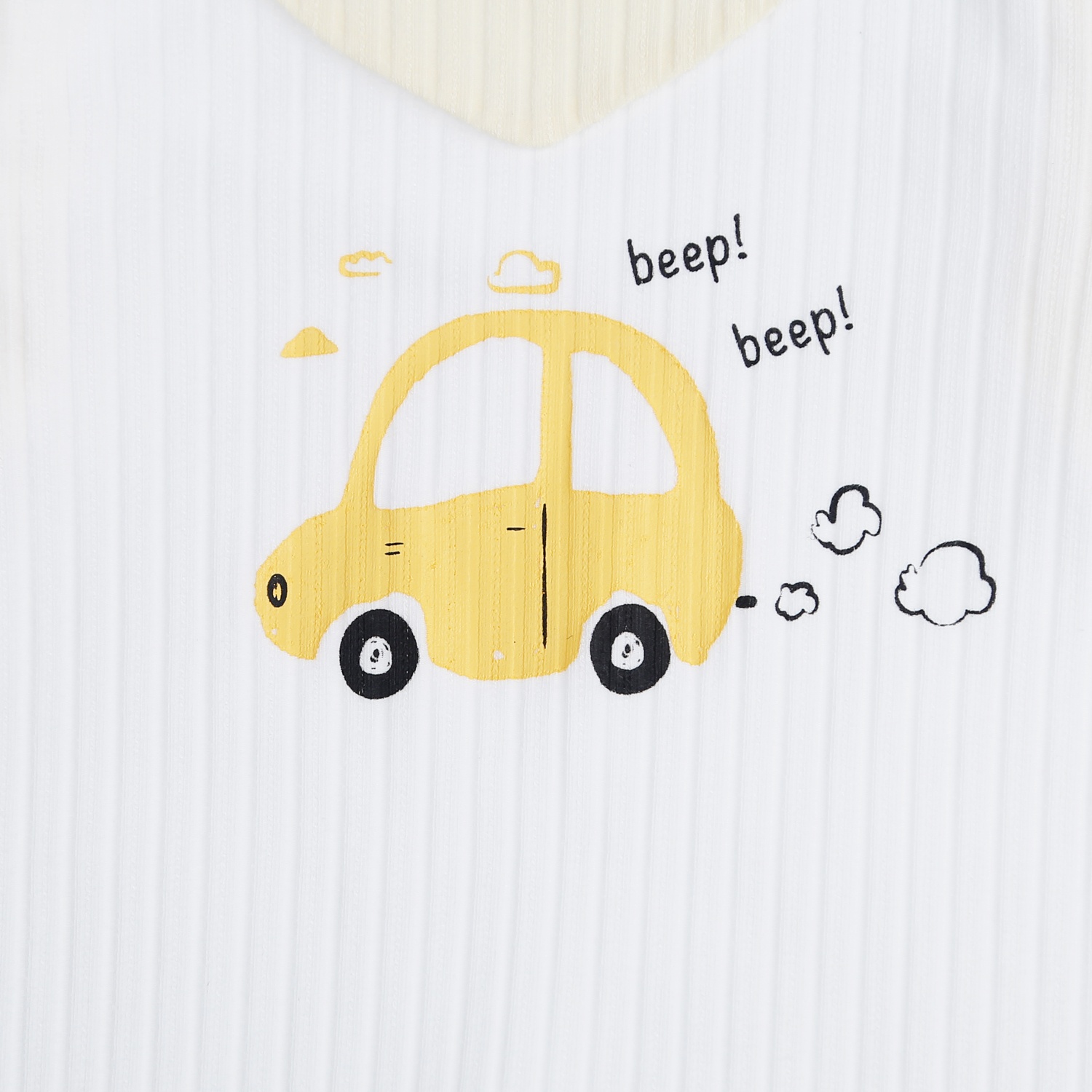 Body yếm dài tay KidsPlaza in hình ô tô HN21T (Trắng Vàng) hình 2