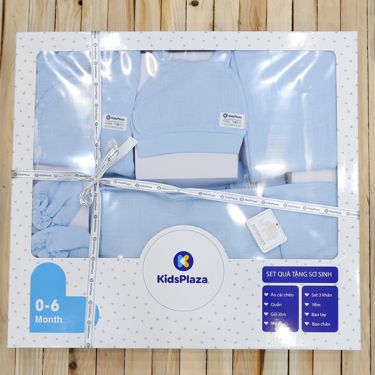 Set quà tặng sơ sinh xô KidsPlaza M21H (Xanh) hình 1