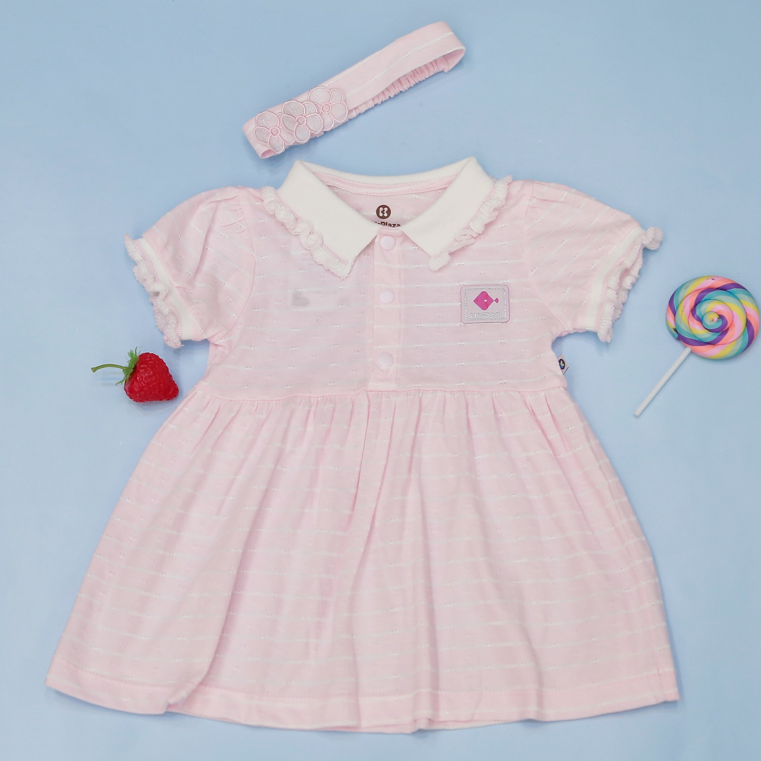 Váy bé gái kèm băng đô KidsPlaza HN21H (Hồng) hình 1
