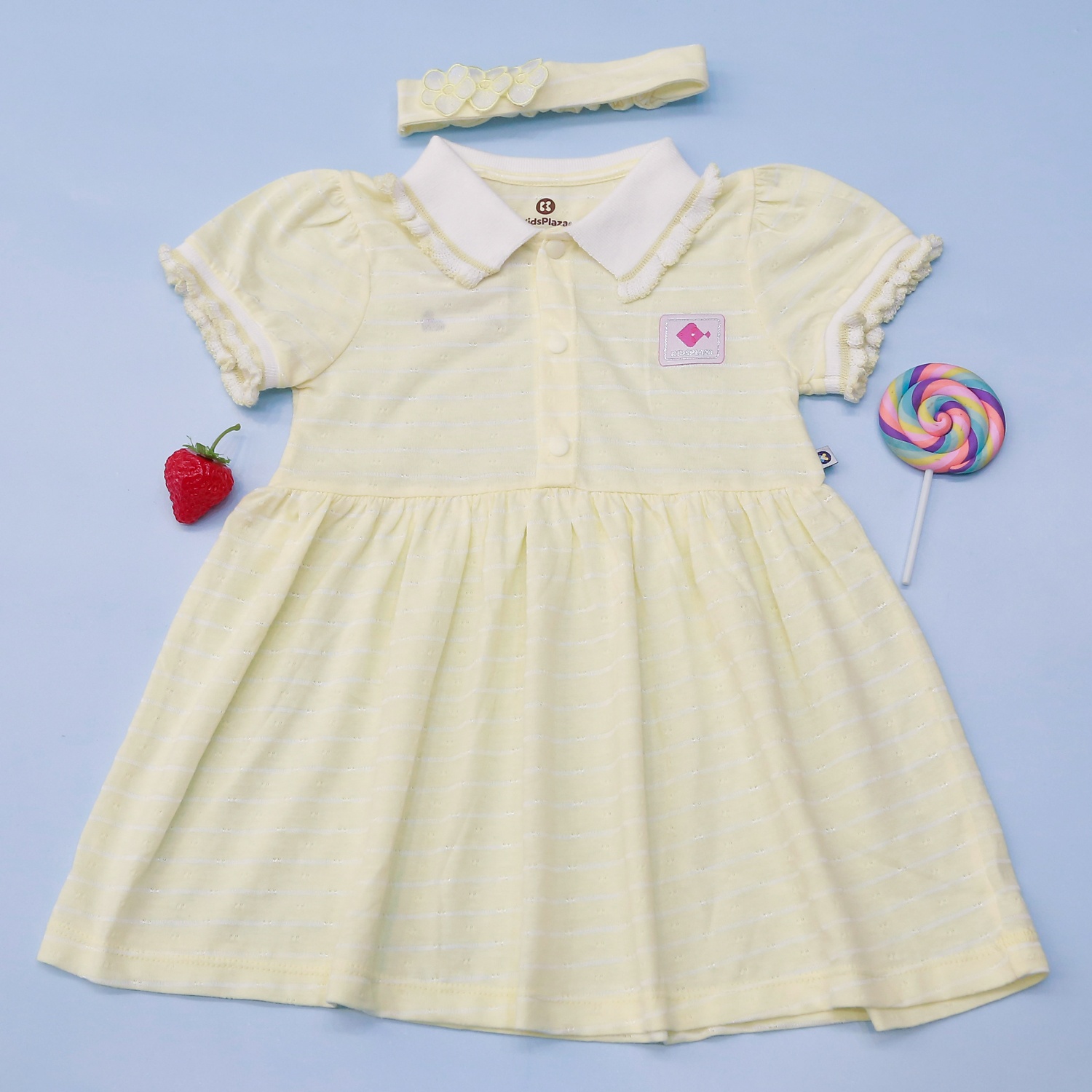 Váy bé gái kèm băng đô KidsPlaza HN21H (Vàng) hình 1