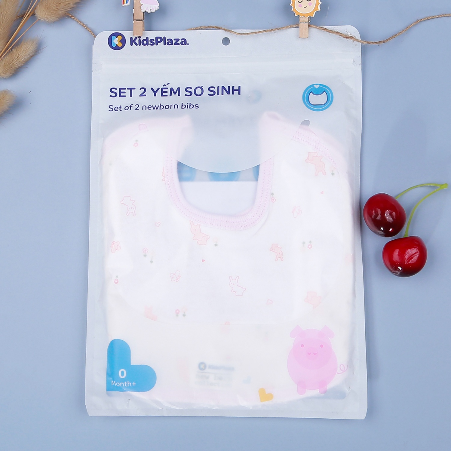 Set 2 yếm hồng buộc dây KidsPlaza BA21 (3-6M) hình 2