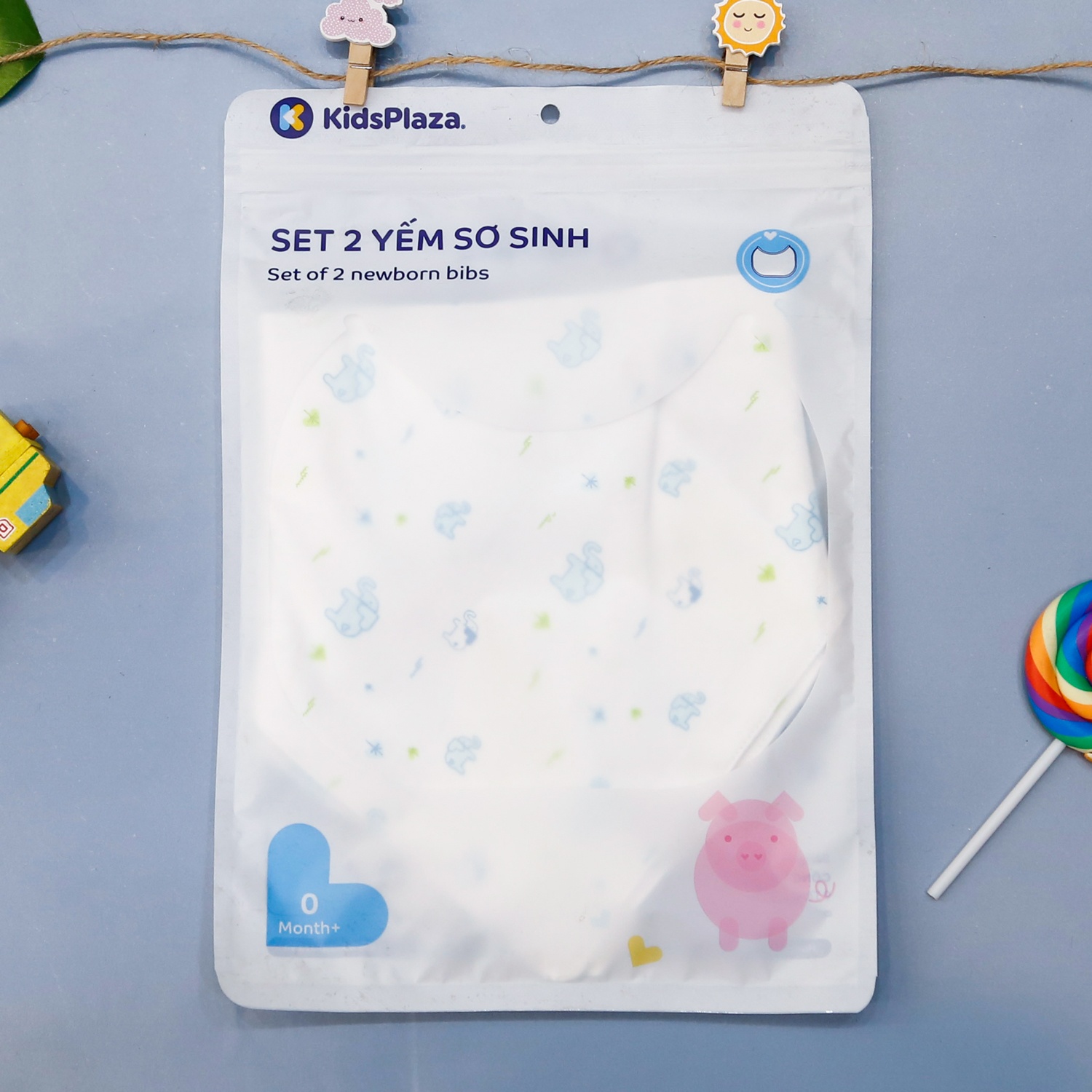 Set 2 yếm tam giác xô cotton KidsPlaza TM21 hình 1