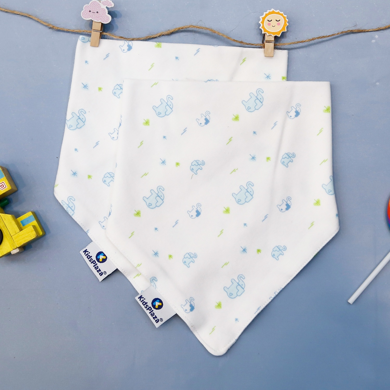 Set 2 yếm tam giác xô cotton KidsPlaza TM21 hình 2