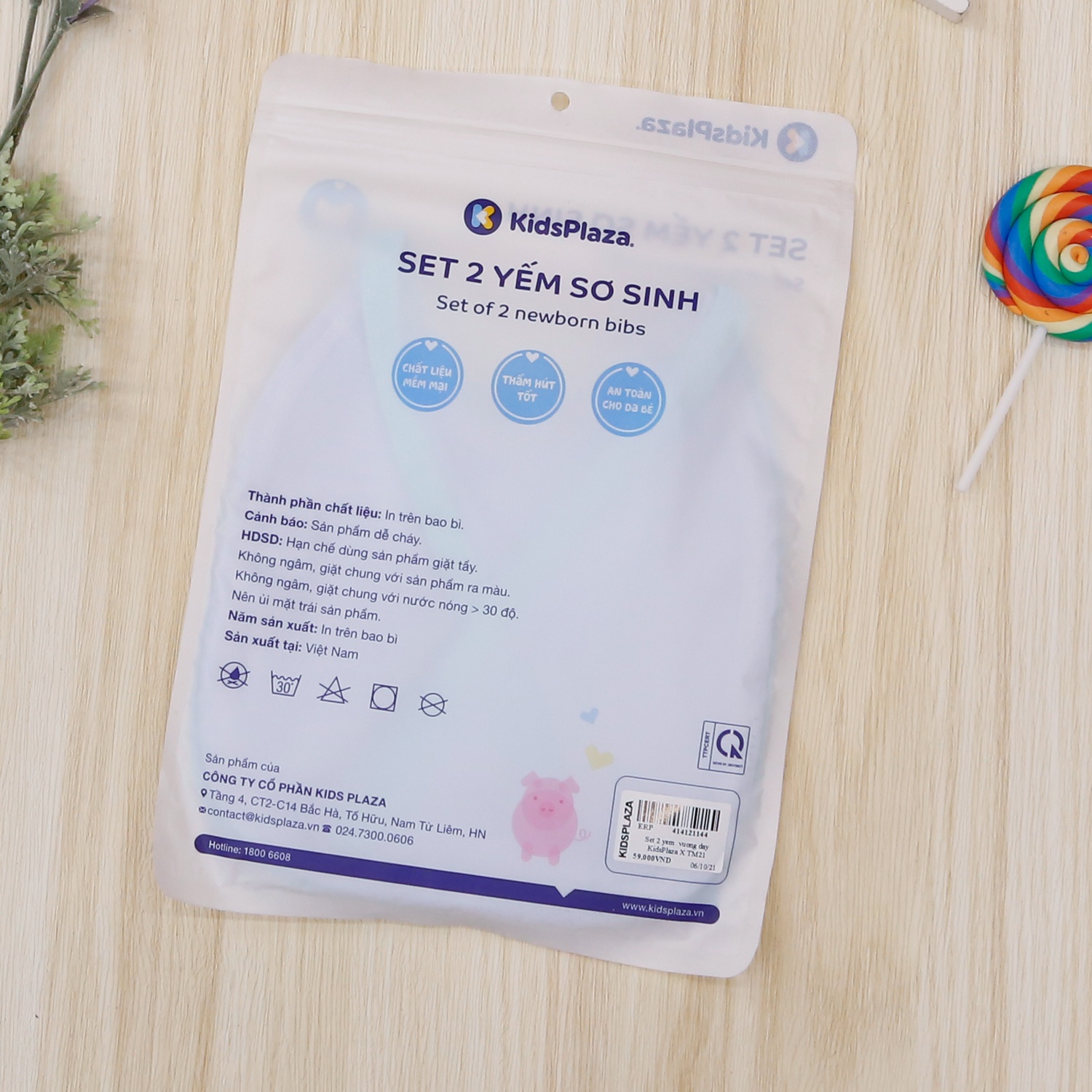 Set 2 yếm vuông dây KidsPlaza TM21 hình 3