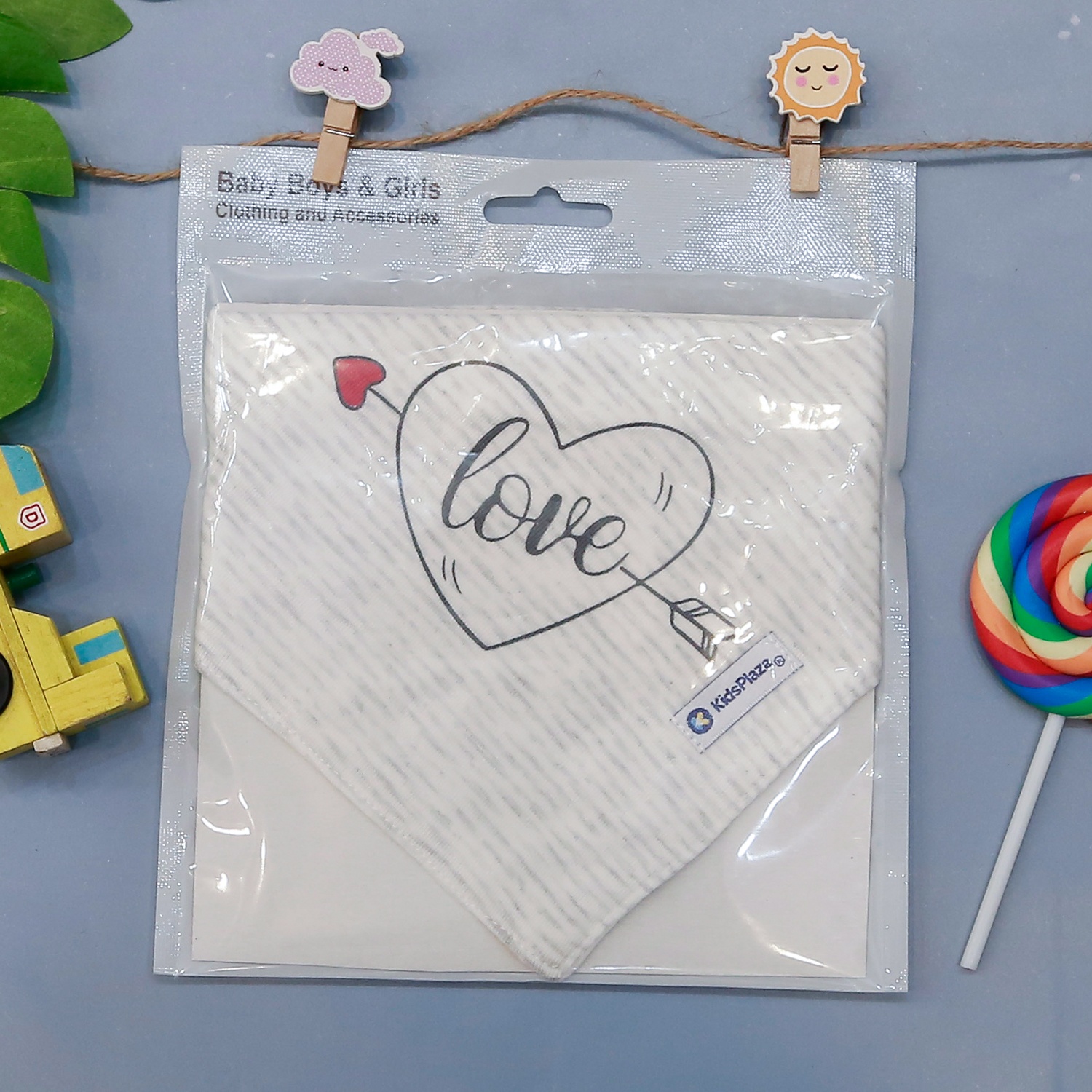 Yếm tam giác Otis KidsPlaza ND22H (Trắng kẻ ghi) hình 1