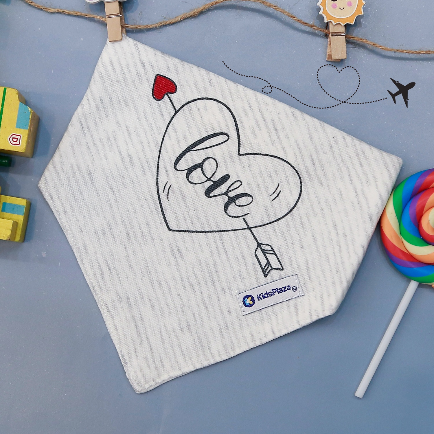 Yếm tam giác Otis KidsPlaza ND22H (Trắng kẻ ghi) hình 2