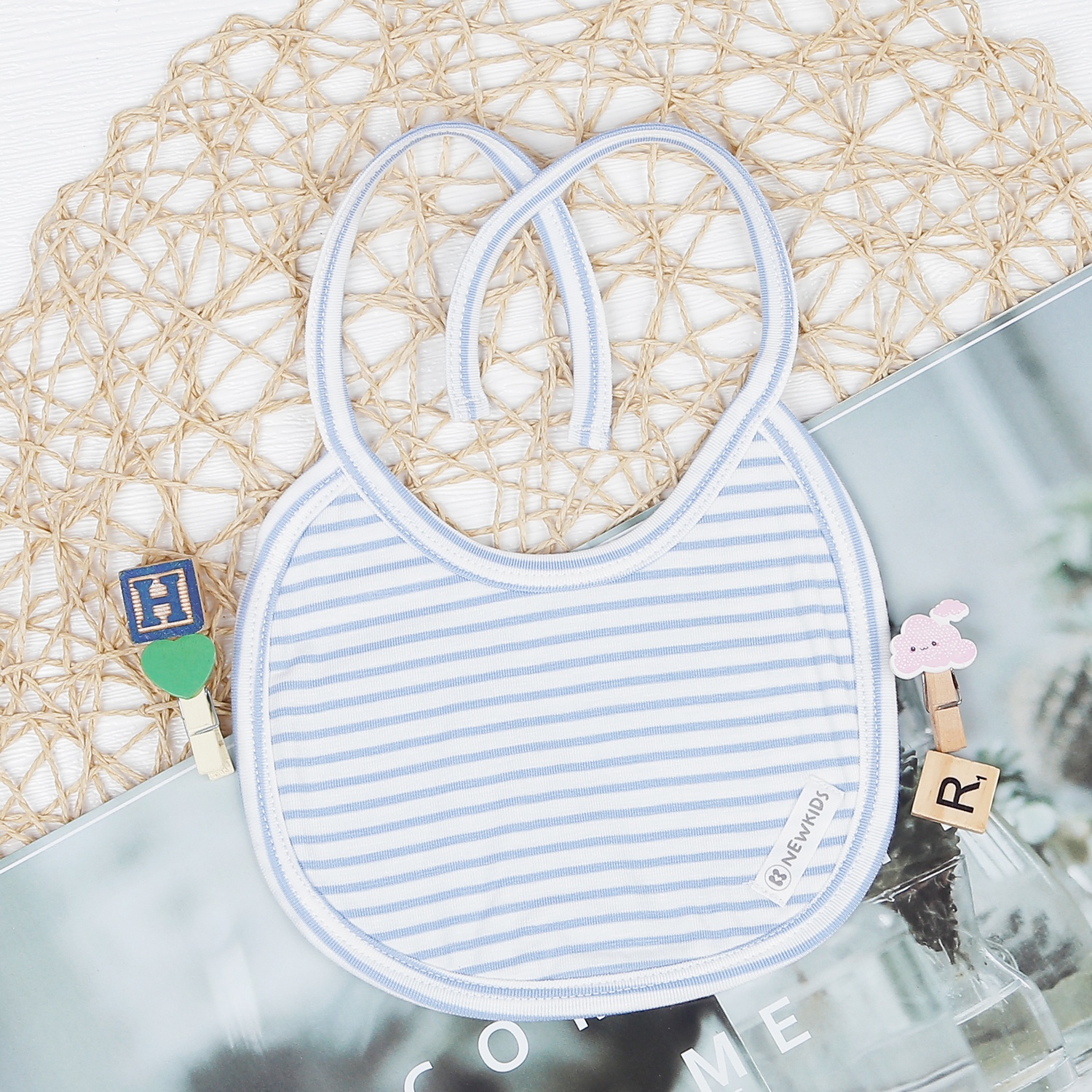 Yếm tròn Otis bé trai kẻ xanh KidsPlaza ND22T hình 2