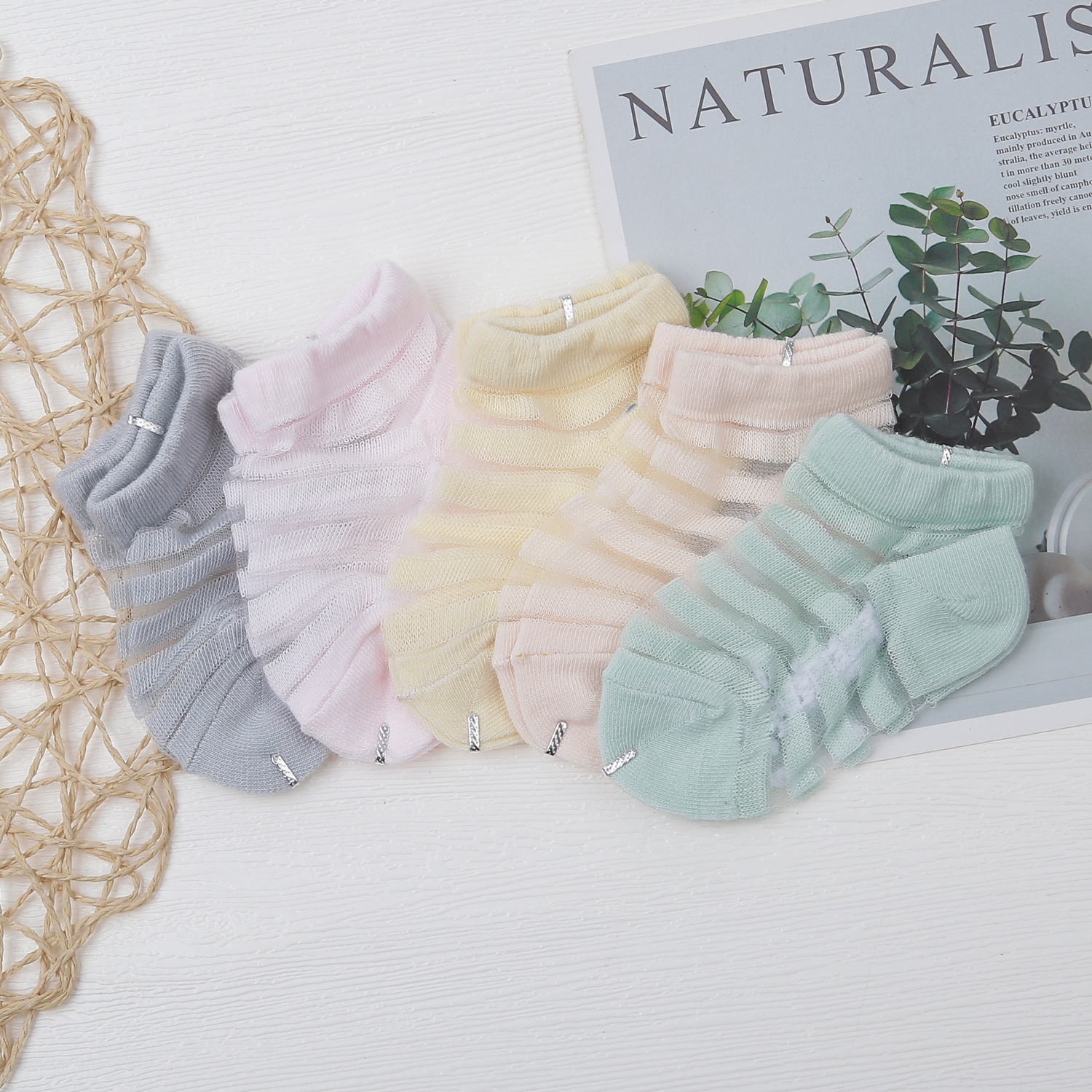 Set 5 đôi tất lưới kẻ ngang cho bé KidsPlaza DK23H