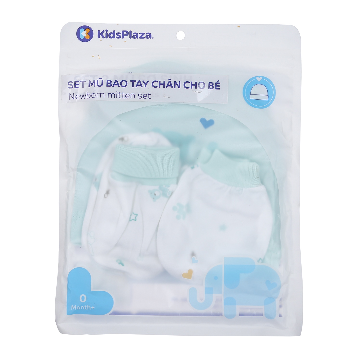 Set mũ bao tay bao chân KidsPlaza BA21 (Xanh Ngọc) hình 1