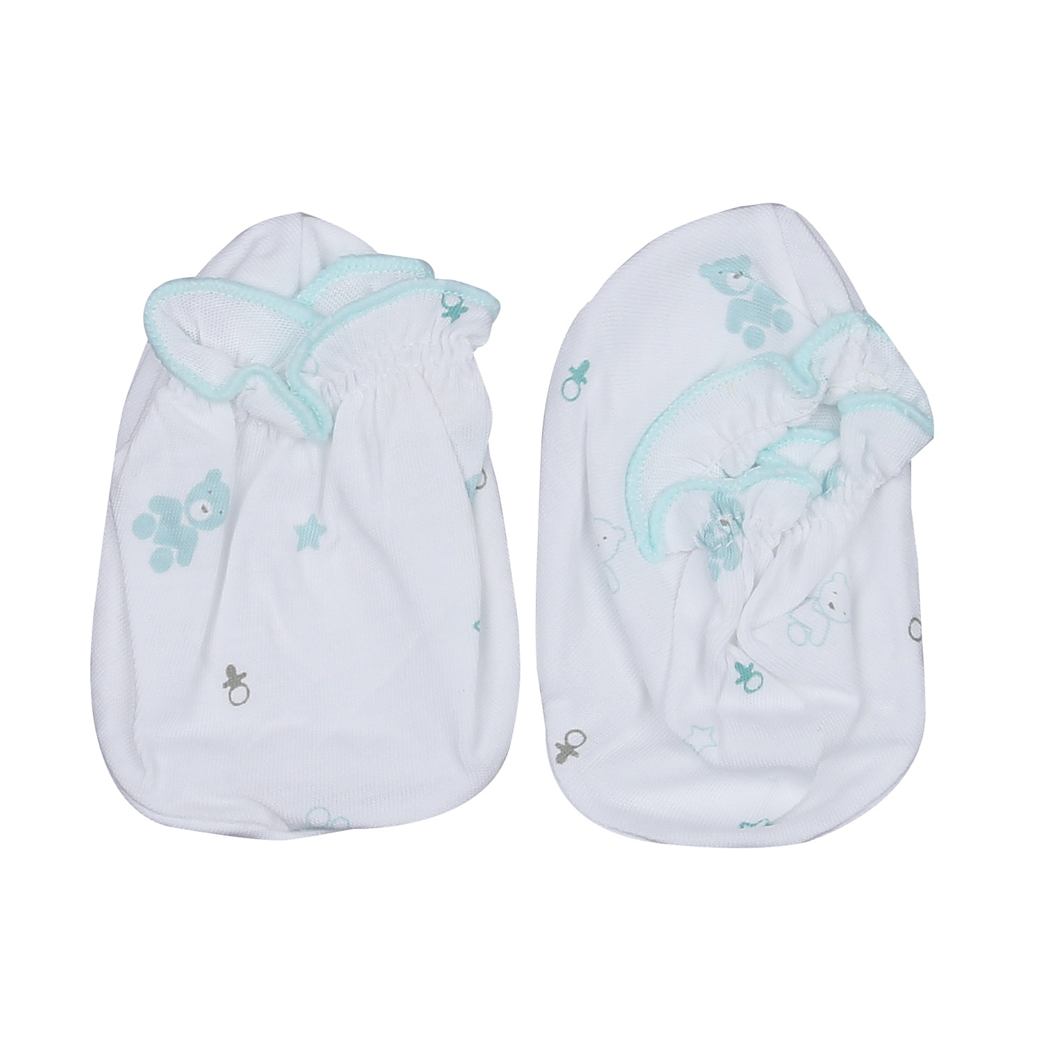 Set mũ và bao tay chân thun KidsPlaza BA21 (Xanh ngọc) hình 2