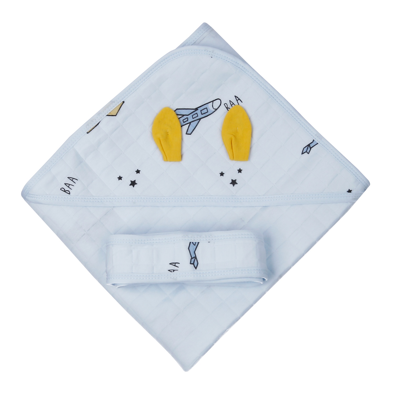 Chăn ủ sơ sinh xốp bông tai thỏ AC22 (Màu ngẫu nhiên) hình 2