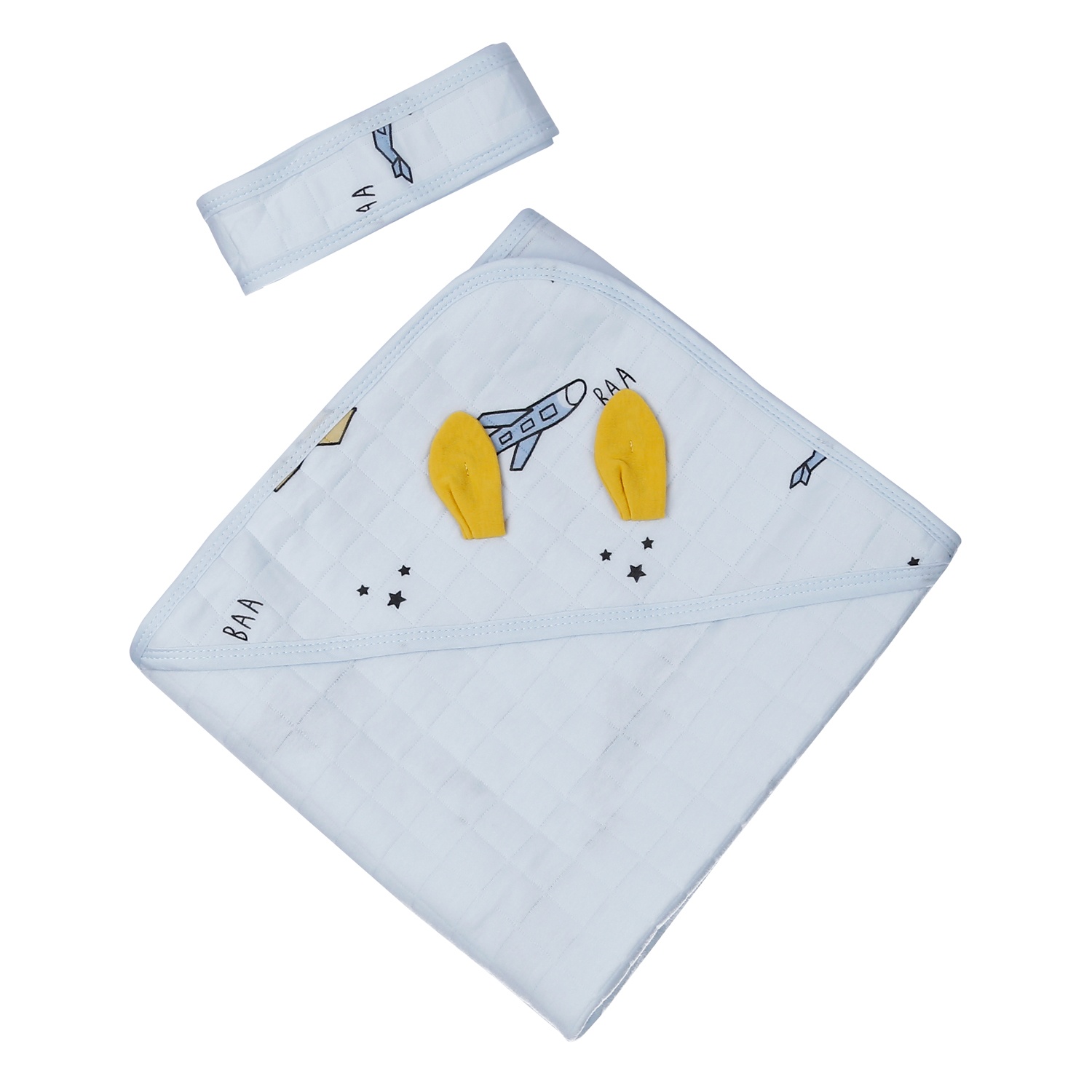 Chăn ủ sơ sinh xốp bông tai thỏ AC22 (Màu ngẫu nhiên) hình 3