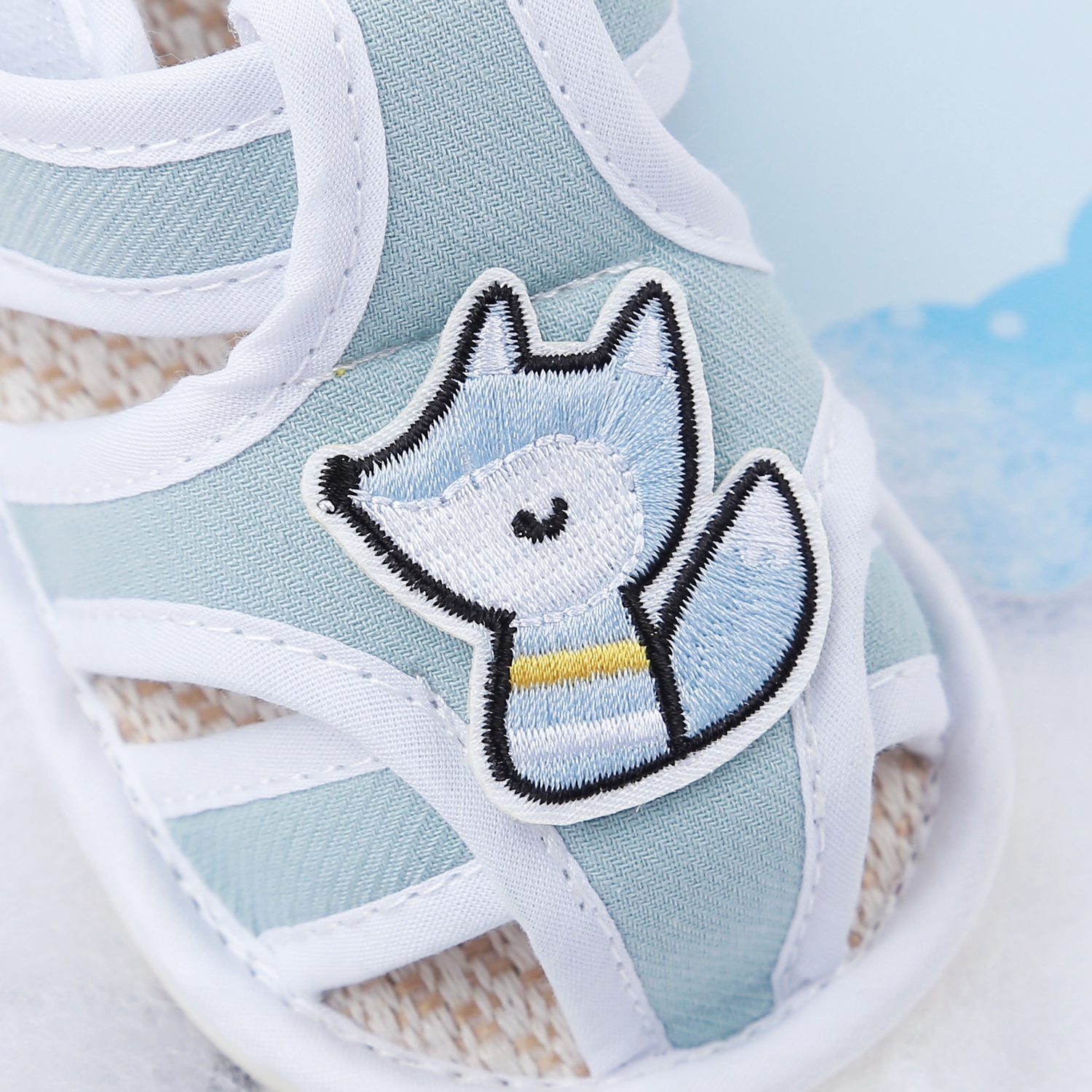 Dép sandal tập đi Aiyinmei hình cáo 23K-SD10 (Xanh) hình 2