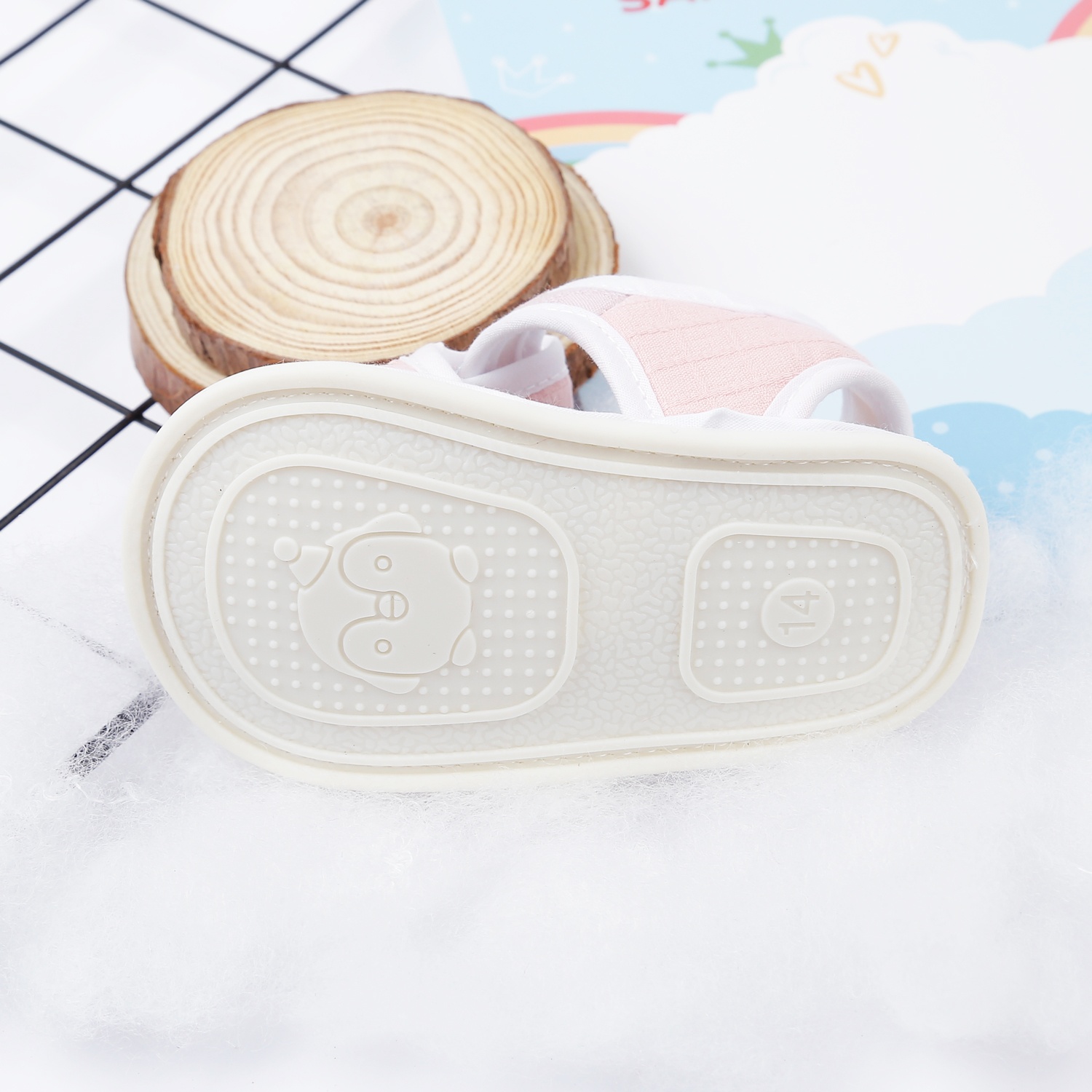 Dép sandal tập đi Aiyinmei hình gấu 23K-SD8 (Hồng) hình 4