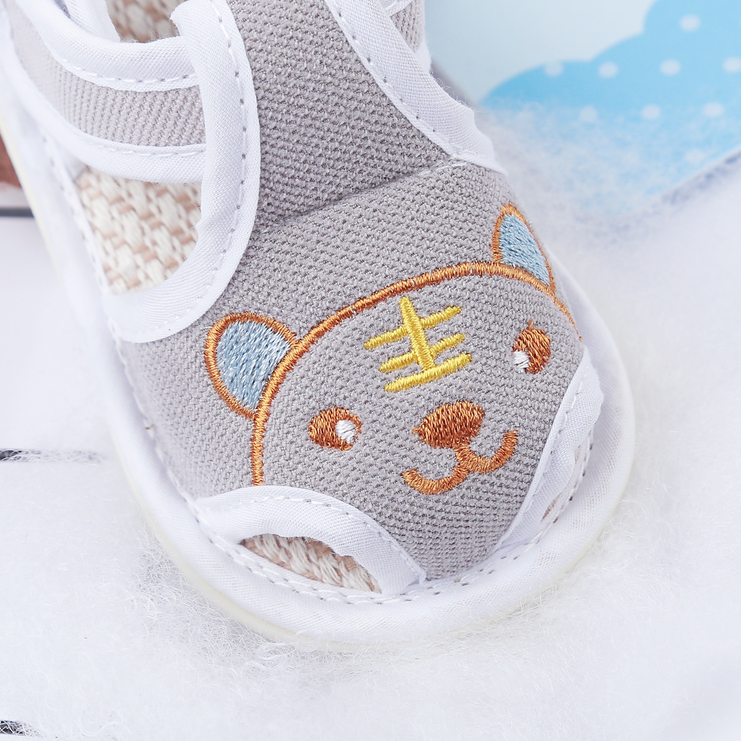 Dép sandal tập đi Aiyinmei hình gấu 23K-SD8 (Xám)