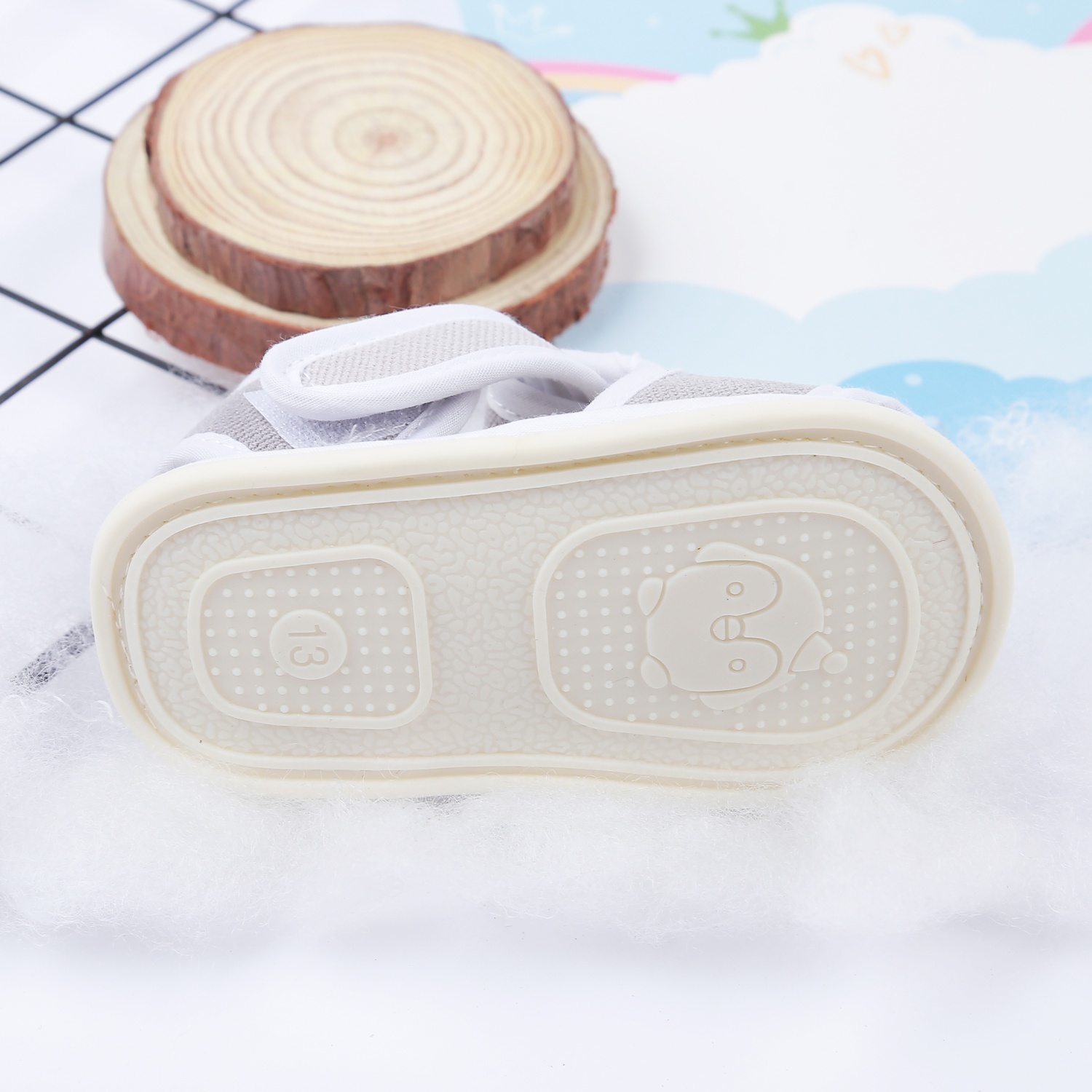 Sandal tập đi Aiyinmei hình gấu 23K-SD8 (Xám)