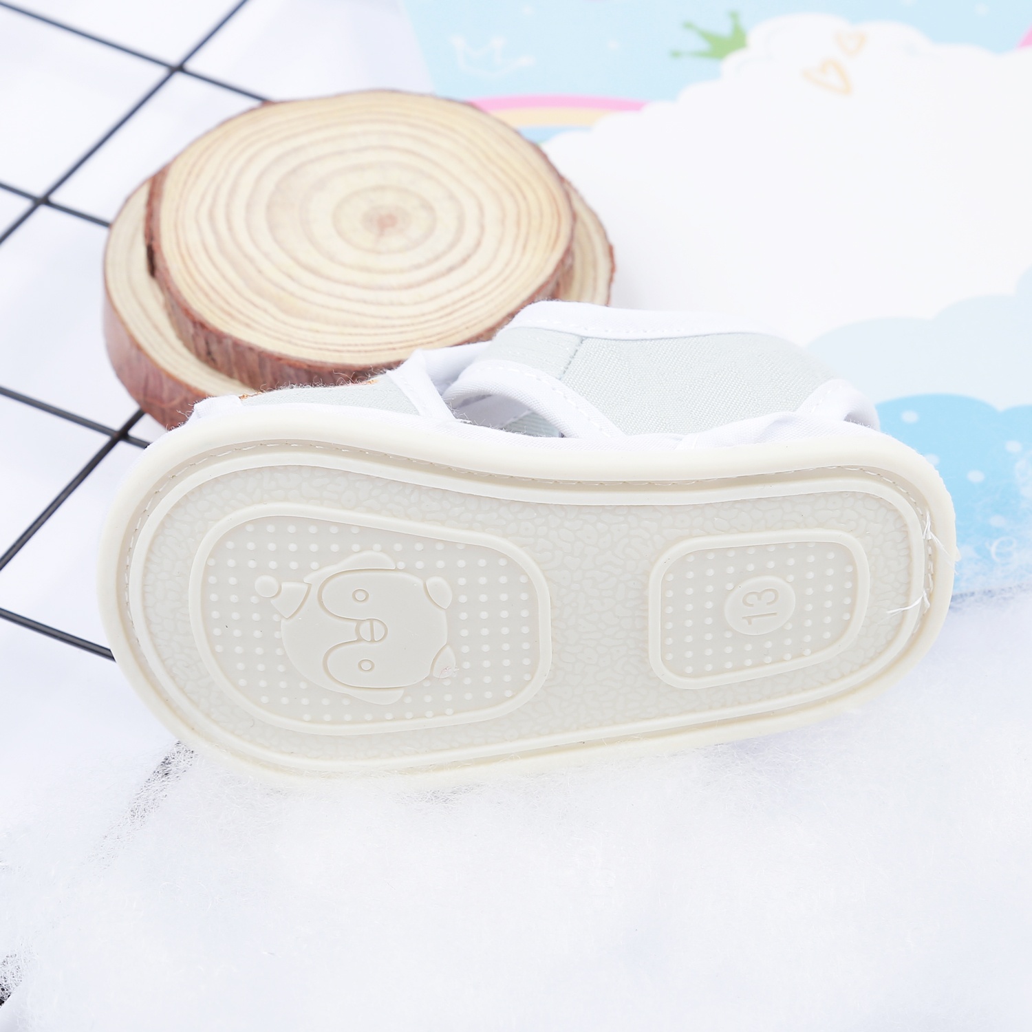 Dép sandal tập đi Aiyinmei hình gấu 23K-SD8 (Xanh) hình 4