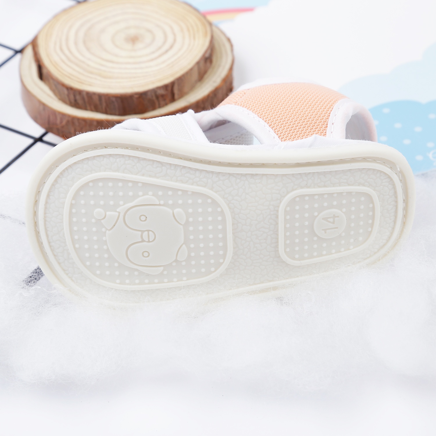 Dép sandal tập đi Aiyinmei hình ngôi nhà 23K-SD6 (Be sữa) hình 4