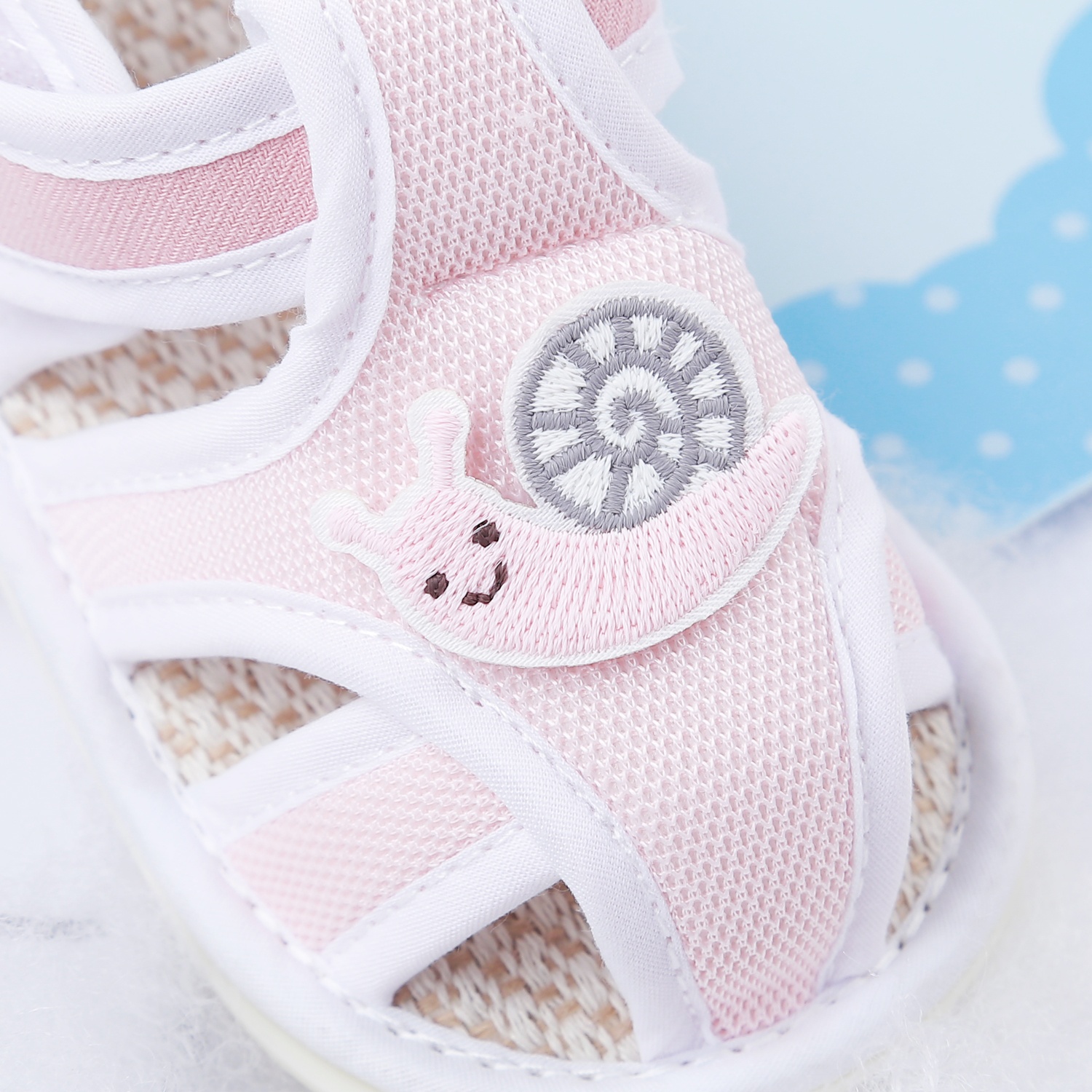 Dép sandal tập đi Aiyinmei ốc sên (Hồng) 23K-SD2 hình 2