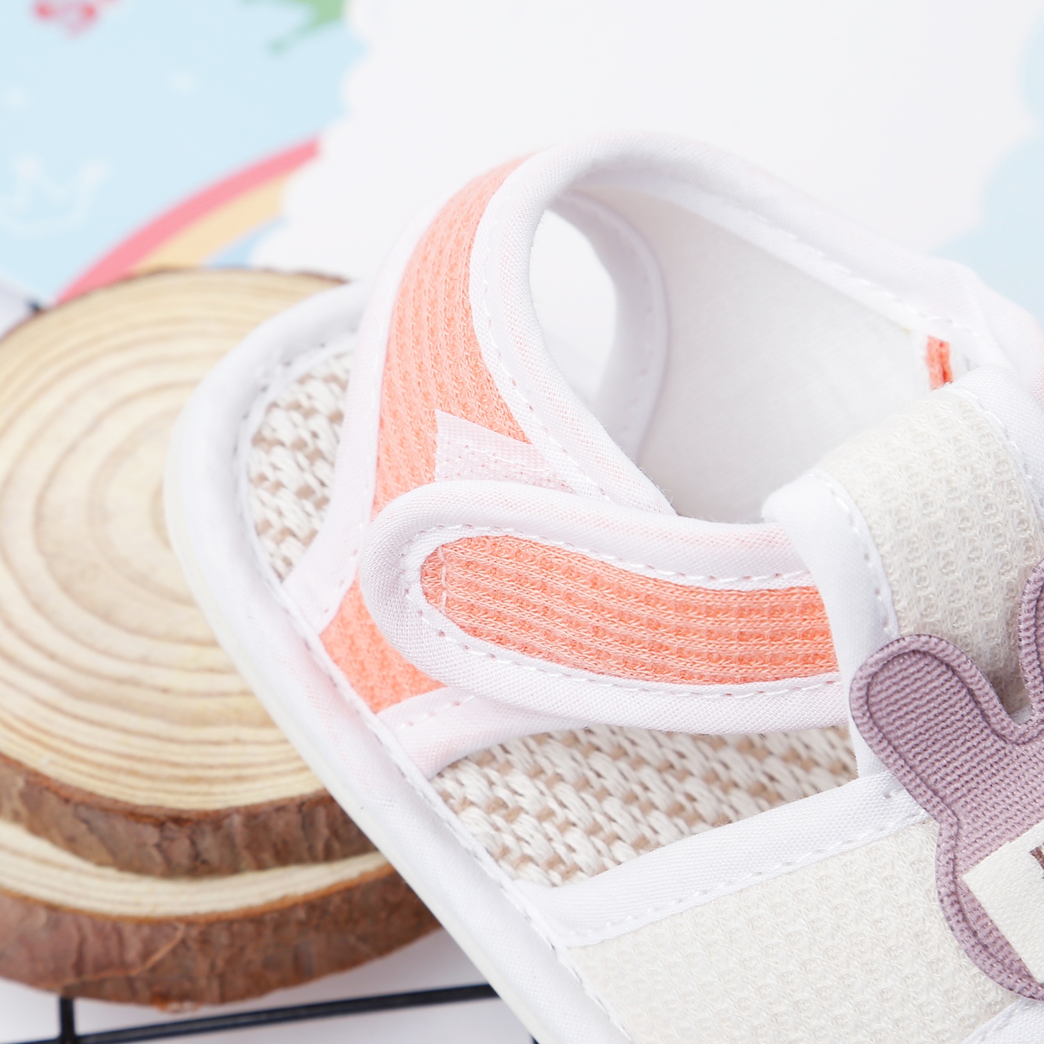 Dép sandal tập đi Aiyinmei thỏ (Be) 23K-SD3 hình 3